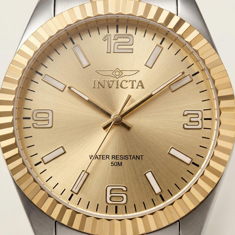 Reloj unisex Invicta Specialty Collection 47457 de acero inoxidable con correa y esfera dorada de 43 mm