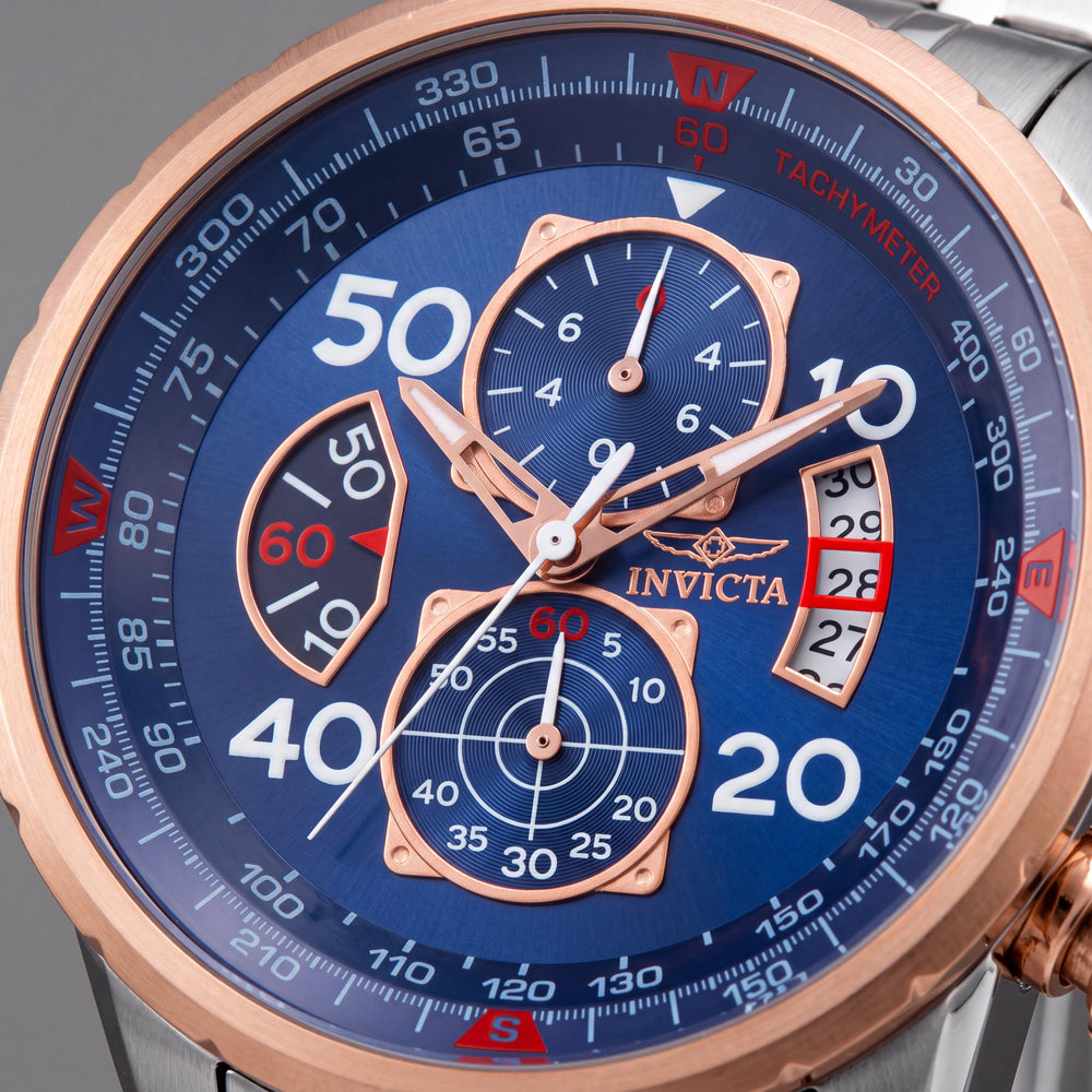 Invicta 17203 Men's Rose Gold Stainless Steel Two-Tone Japanese Quartz Watch with Stainless Steel Bracelet 48mm