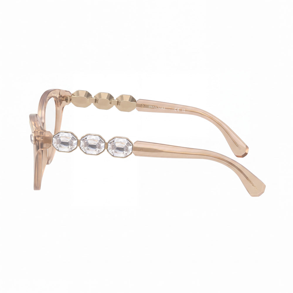 Gafas graduadas Swarovski SK2028 para mujer, estilo ojo de gato, de plástico, 53 mm, color beige lechoso