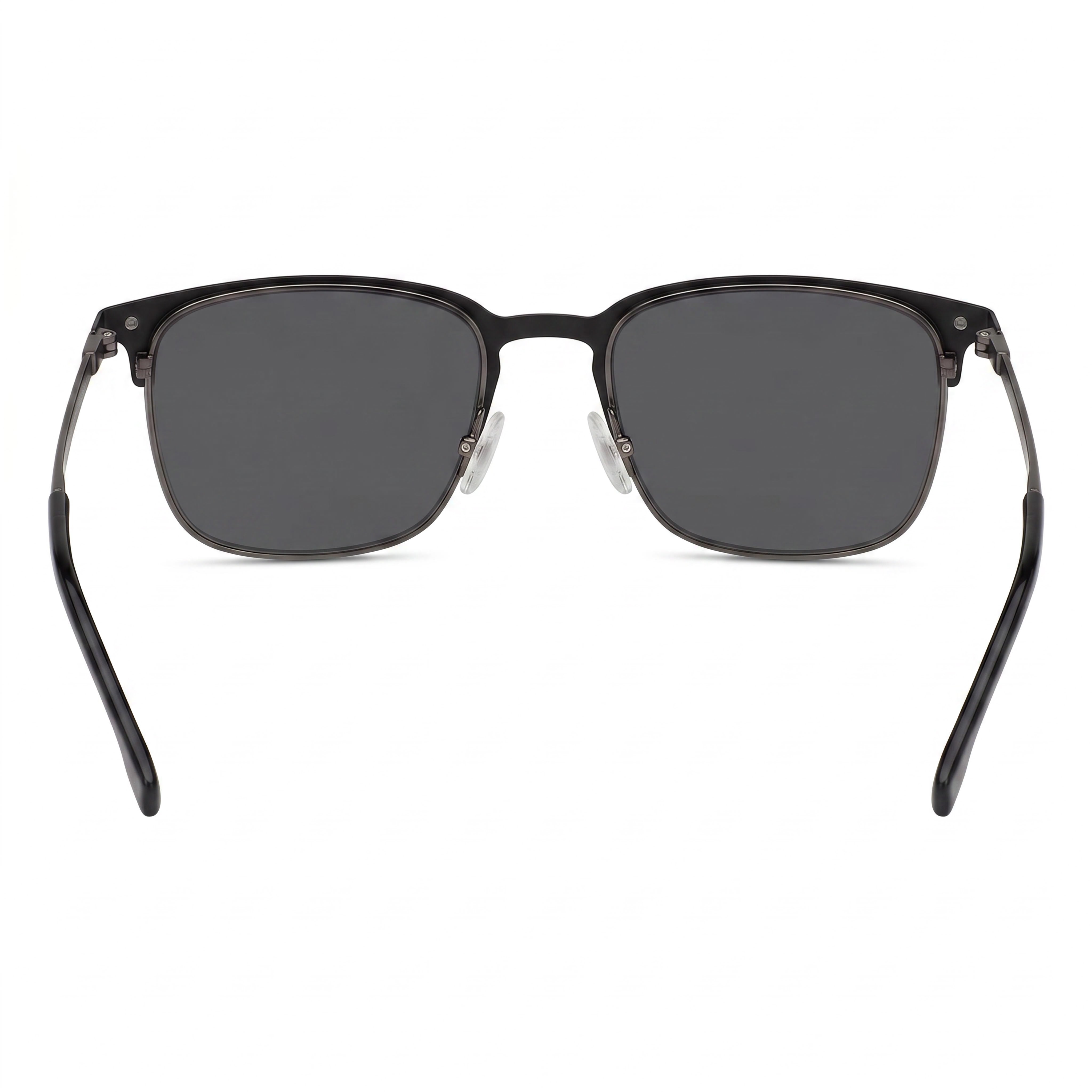 BOSS Men's Rectangular Alloy Steel Matte Black Frame Sunglasses, Grey Blue UV Lenses 54-19-140, Photo 3
