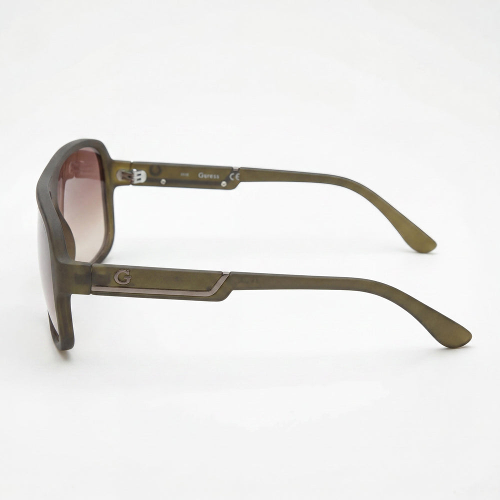 Gafas de sol GUESS GG2105 para hombre, estilo aviador, con montura de plástico en verde claro mate degradado, lentes verdes, protección UV, 60 mm