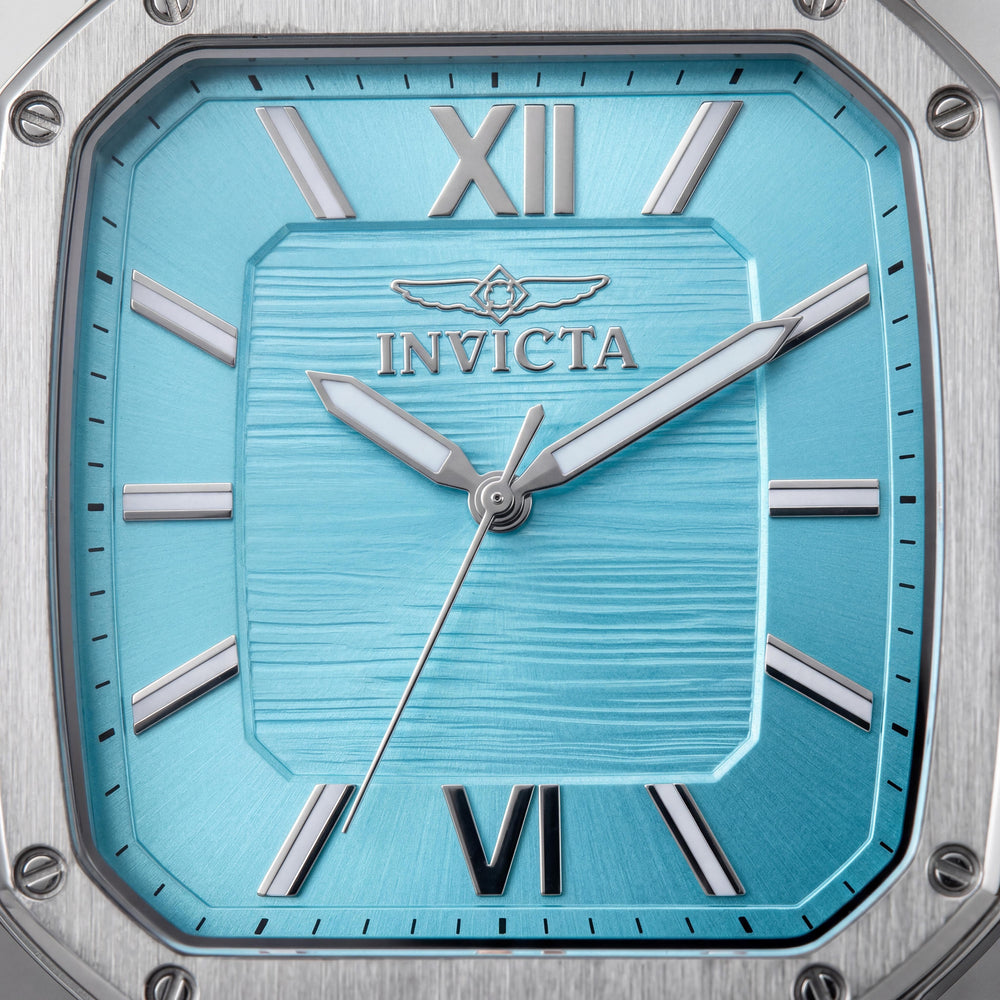 Invicta Cuadro 50357 Men's 39mm Quartz Watch with Silver Stainless Steel Case & Bracelet, Blue Dial