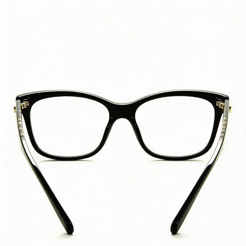 Love Moschino Fashion-forward Women's Black Acetate Optical Frames, Prescription Ready with Clear Demo Lenses 52mm