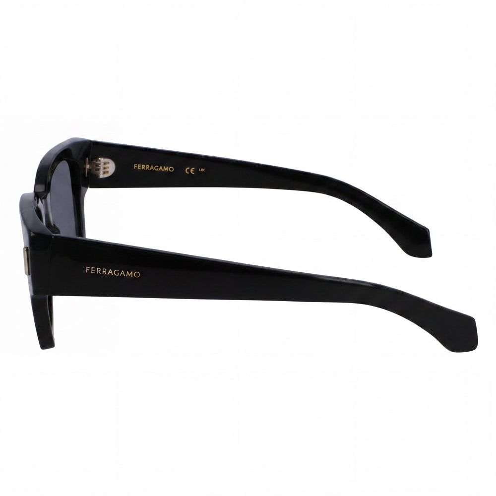 Gafas de sol Salvatore Ferragamo SF2010S para hombre con montura de acetato negro, protección UV 400, lentes de policarbonato, 52mm