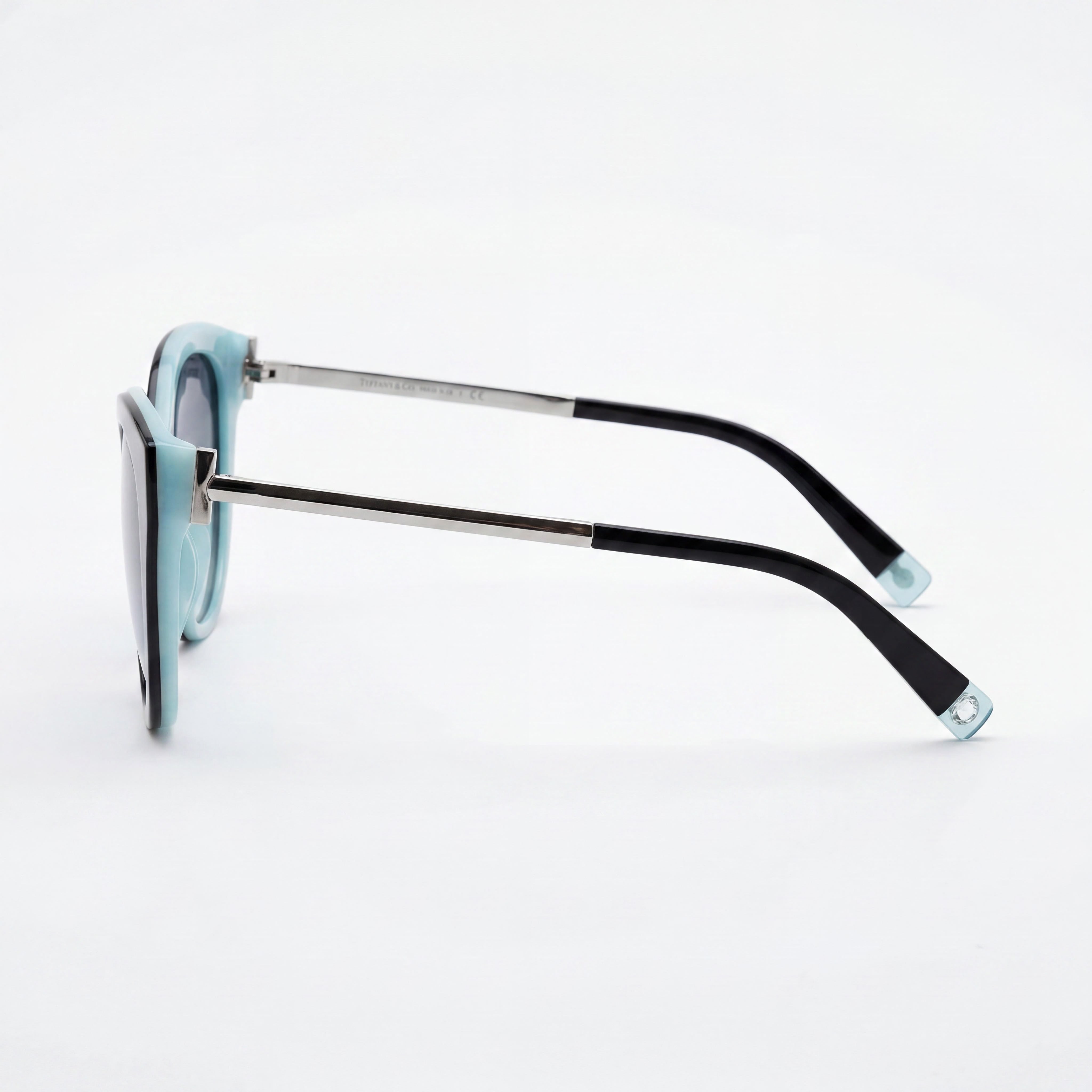 Tiffany & Co. TF 4166 Women's Plastic Cat Eye Sunglasses Black Blue Frame Blue Gradient UV400 55mm, Photo 3