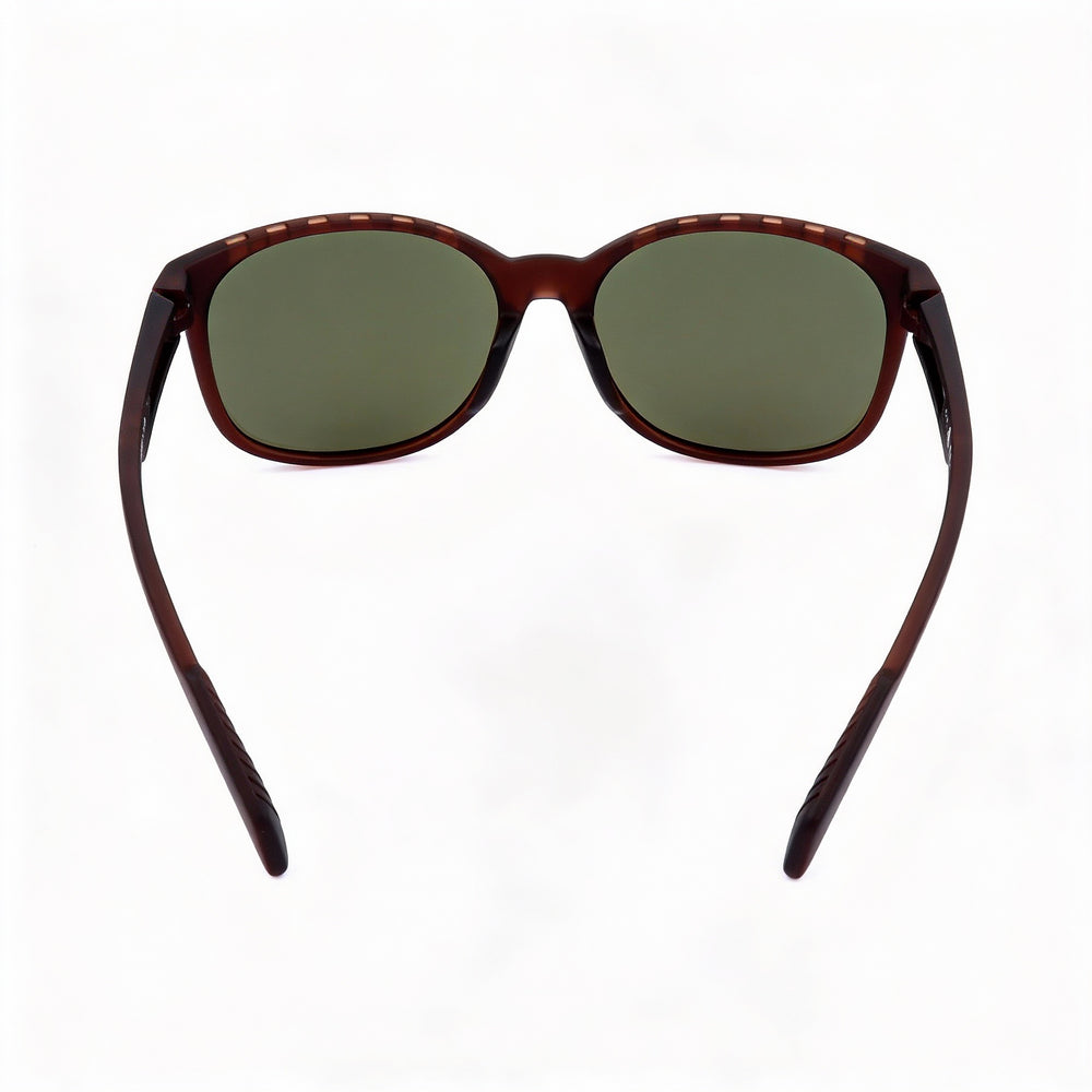 adidas Classic Unisex Matte Dark Brown Plastic Frame Green Polycarbonate UV Protection Sunglasses 58mm