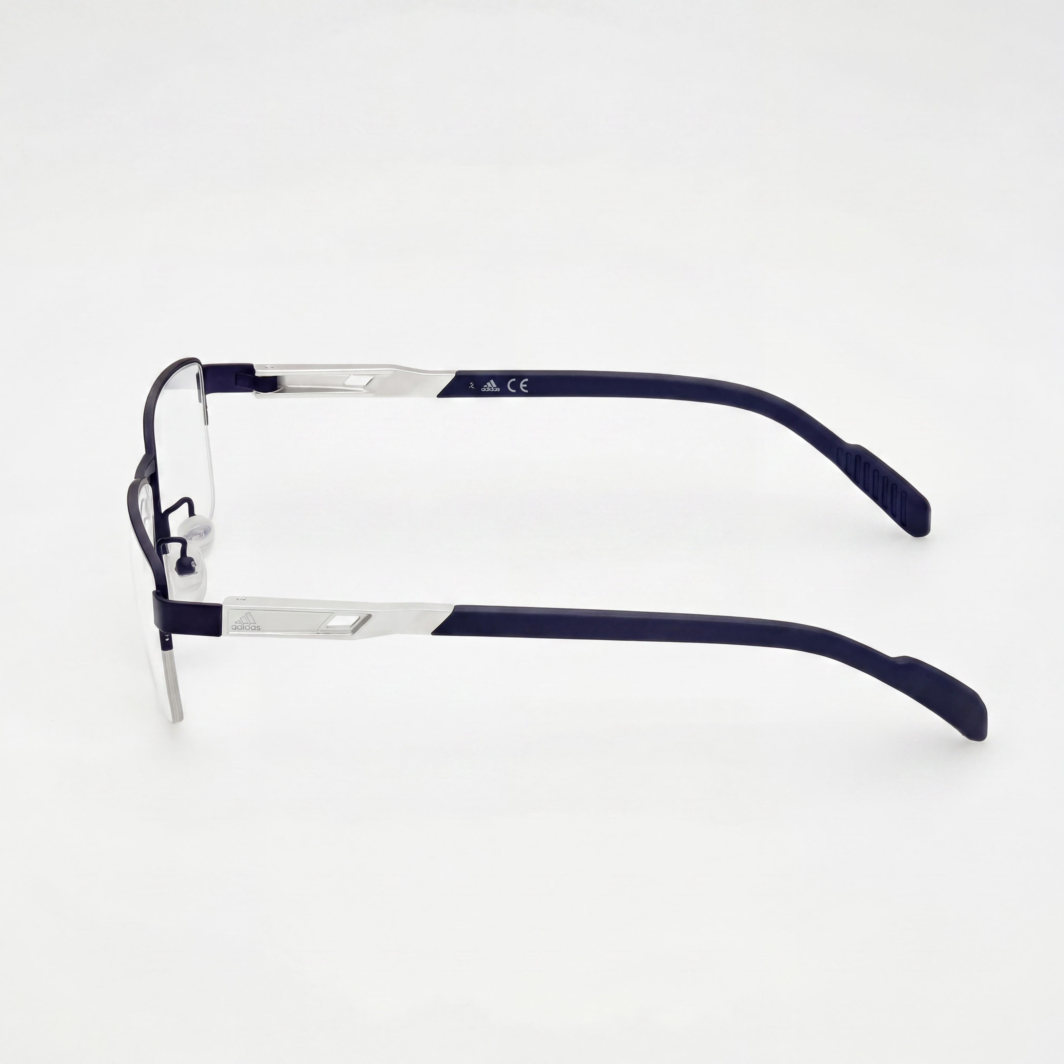 adidas Casual Unisex Matte Blue Metal Frame Eyewear with Transparent Polycarbonate Lenses 55mm, Photo 3