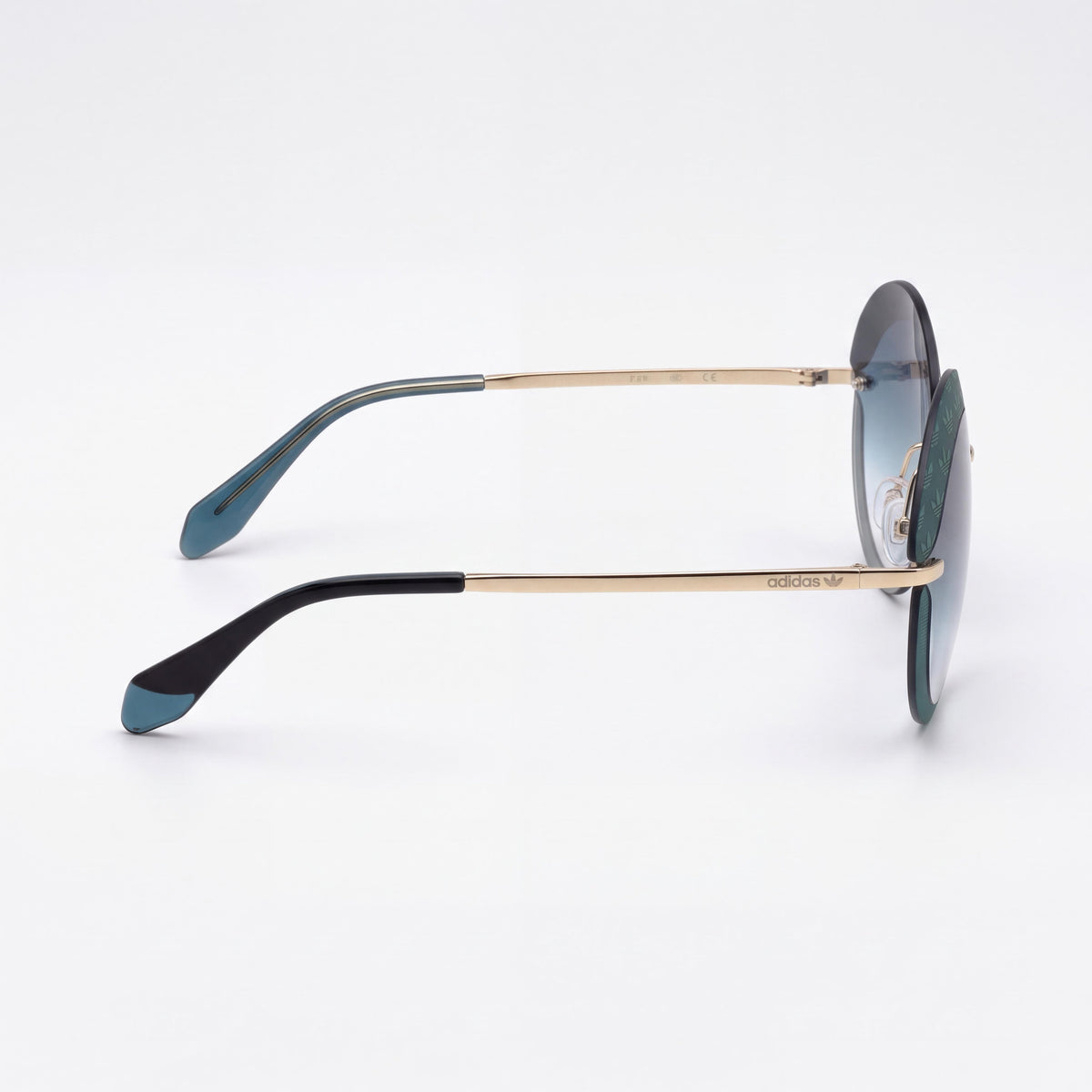 Gafas de sol adidas Originals Contemporaneo para mujer con montura metálica dorada/de policarbonato con degradado verde ottanio y protección UV, 67 mm, Photo 3
