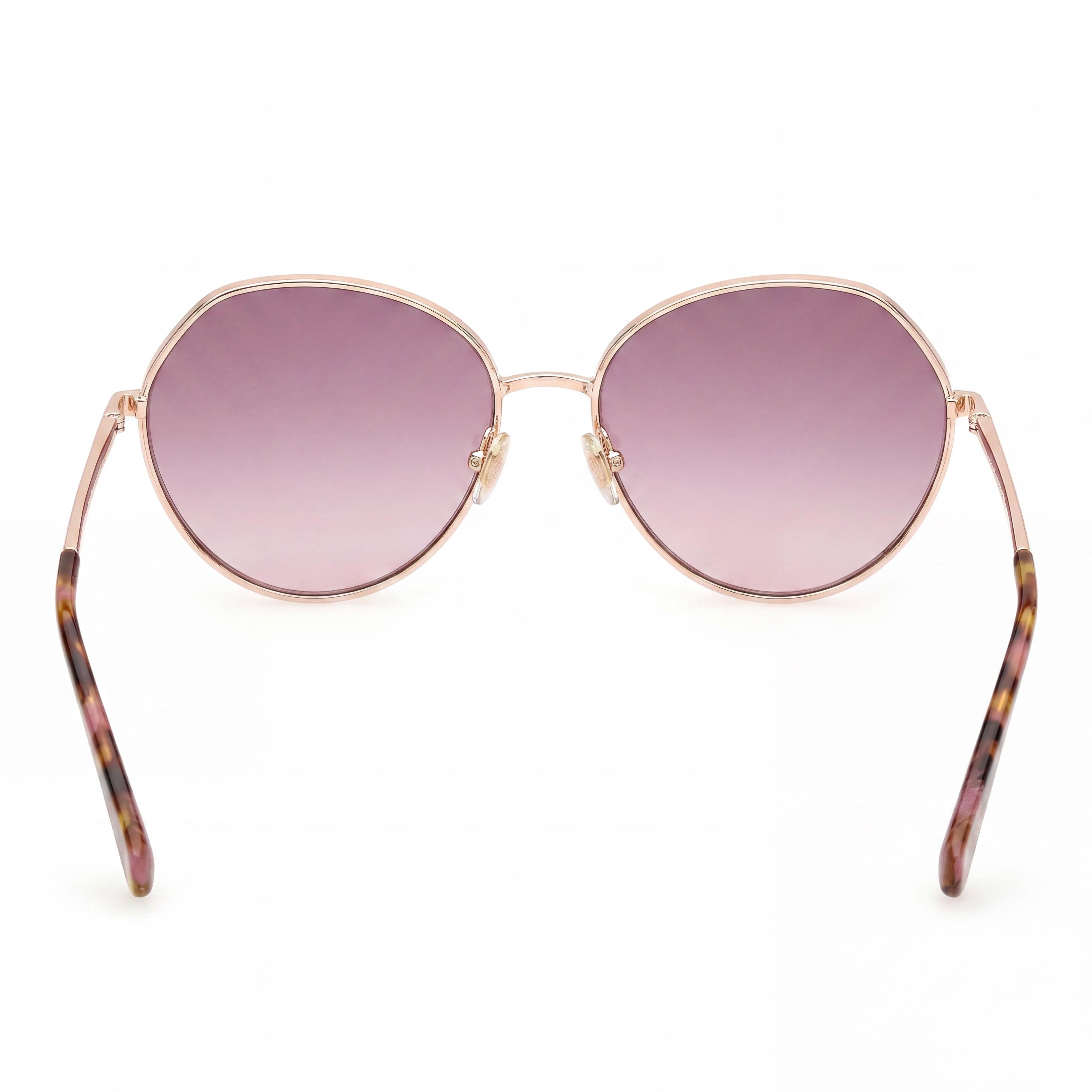 MaxMara Mm0096 Women's Acetate Frame Shiny Rose Gold Polycarbonate Eyeglasses Lens Width 57mm, Photo 4