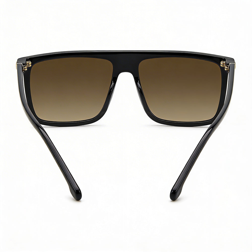 Carrera 1048/S Unisex Black Grey Brown Shaded Polyamide Frame, Grey Brown Shaded Non-Polarized UV Protection Lenses 58mm