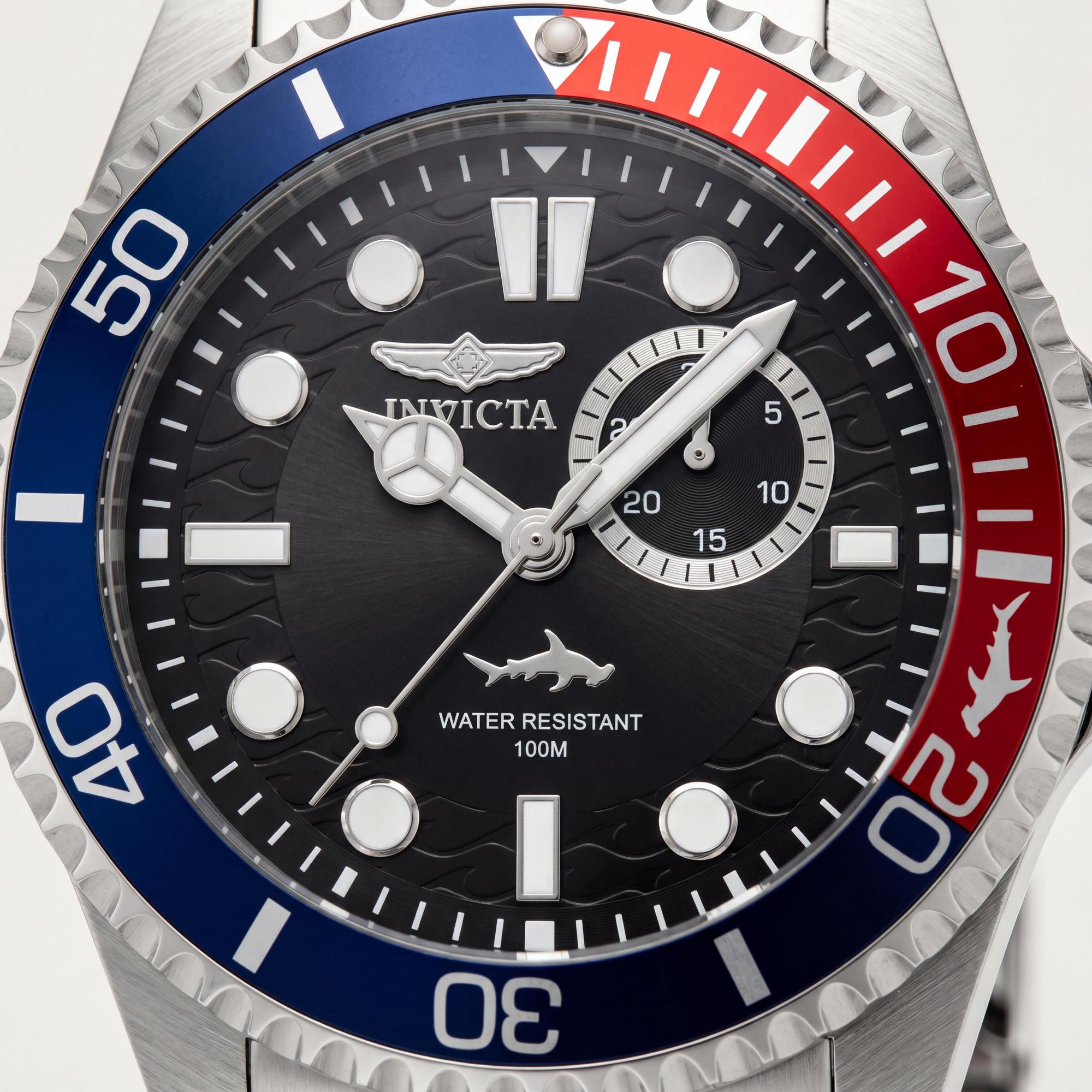 Reloj Invicta Pro Diver 49274 para hombre, de acero inoxidable plateado, esfera negra, cuarzo, resistente al agua hasta 10 ATM, 43 mm, Photo 2