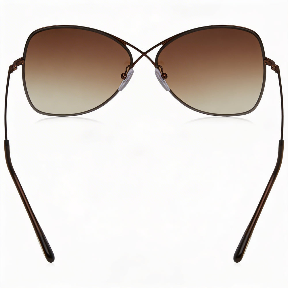 Tom Ford FT0250 Colette Unisex Sunglasses, Shiny Dark Brown Acetate, Brown Gradient Lenses, UV Protection, 63mm