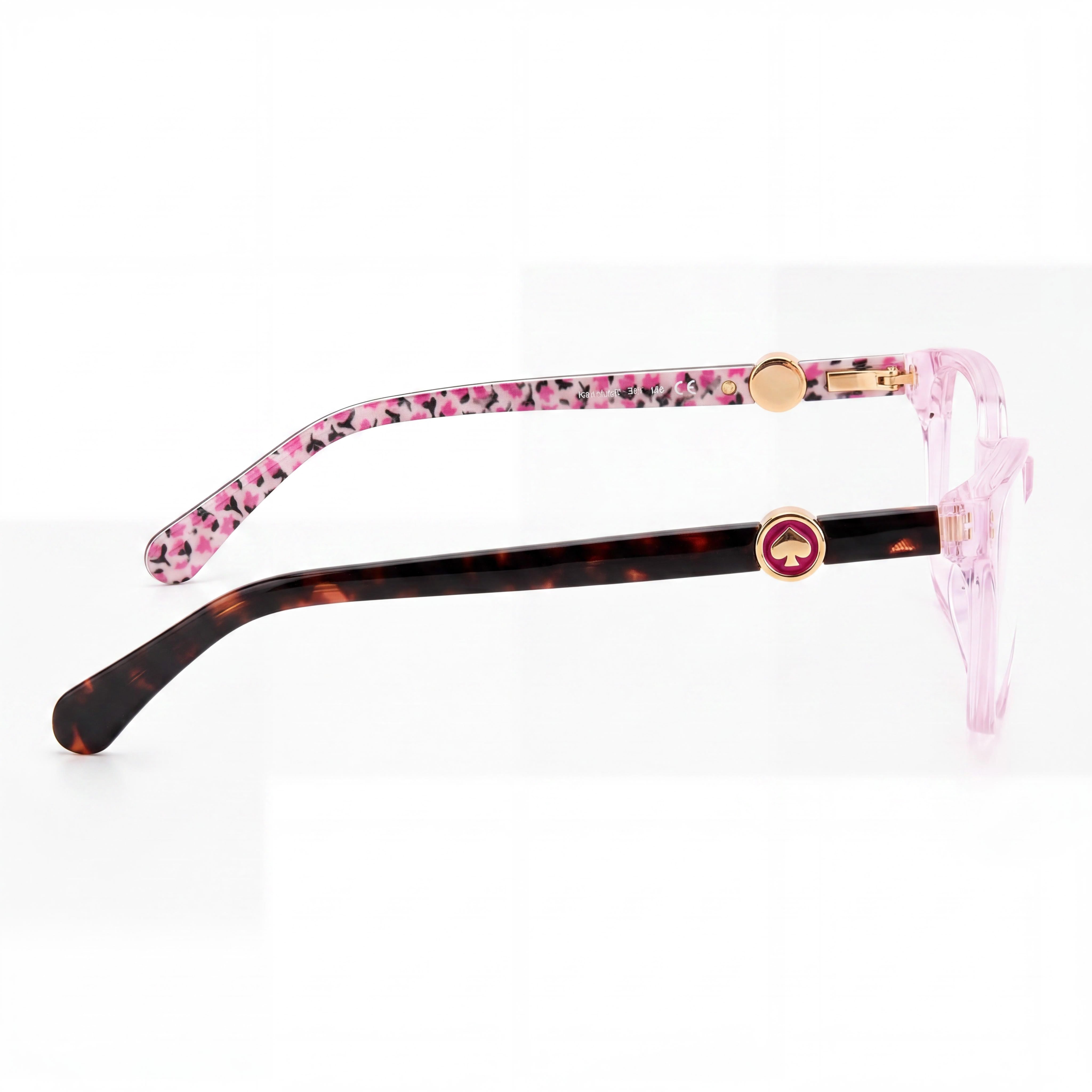 kate spade new york Emmalee Unisex Pink Plastic Frame Eyeglasses with Transparent Polycarbonate Lenses 49mm, Photo 2