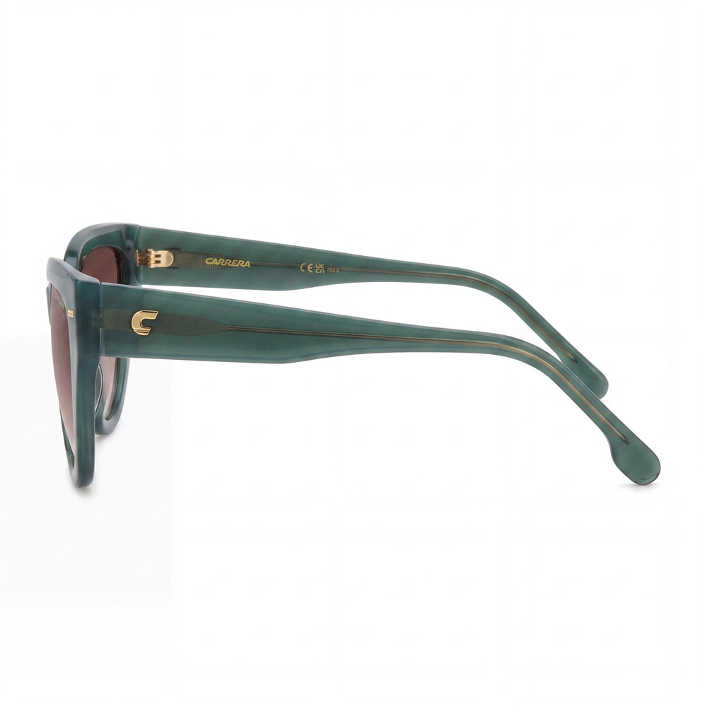 Carrera 3017/S Women's Green Acetate Cat Eye Sunglasses with Brown Shaded Lenses providing UV Protection 55mm