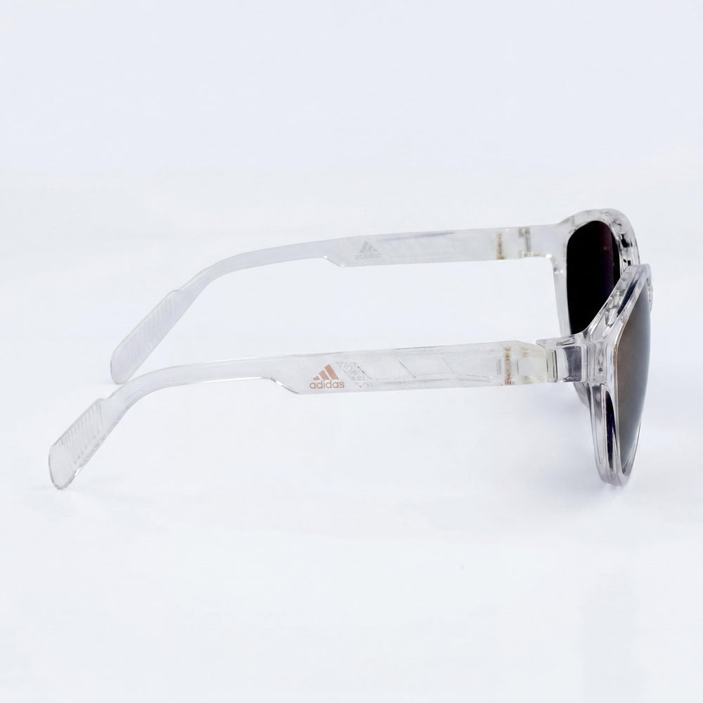 adidas sp0012 Women's Crystal Plastic Frame Brown Mirror Polycarbonate UV Protection Sunglasses 61mm