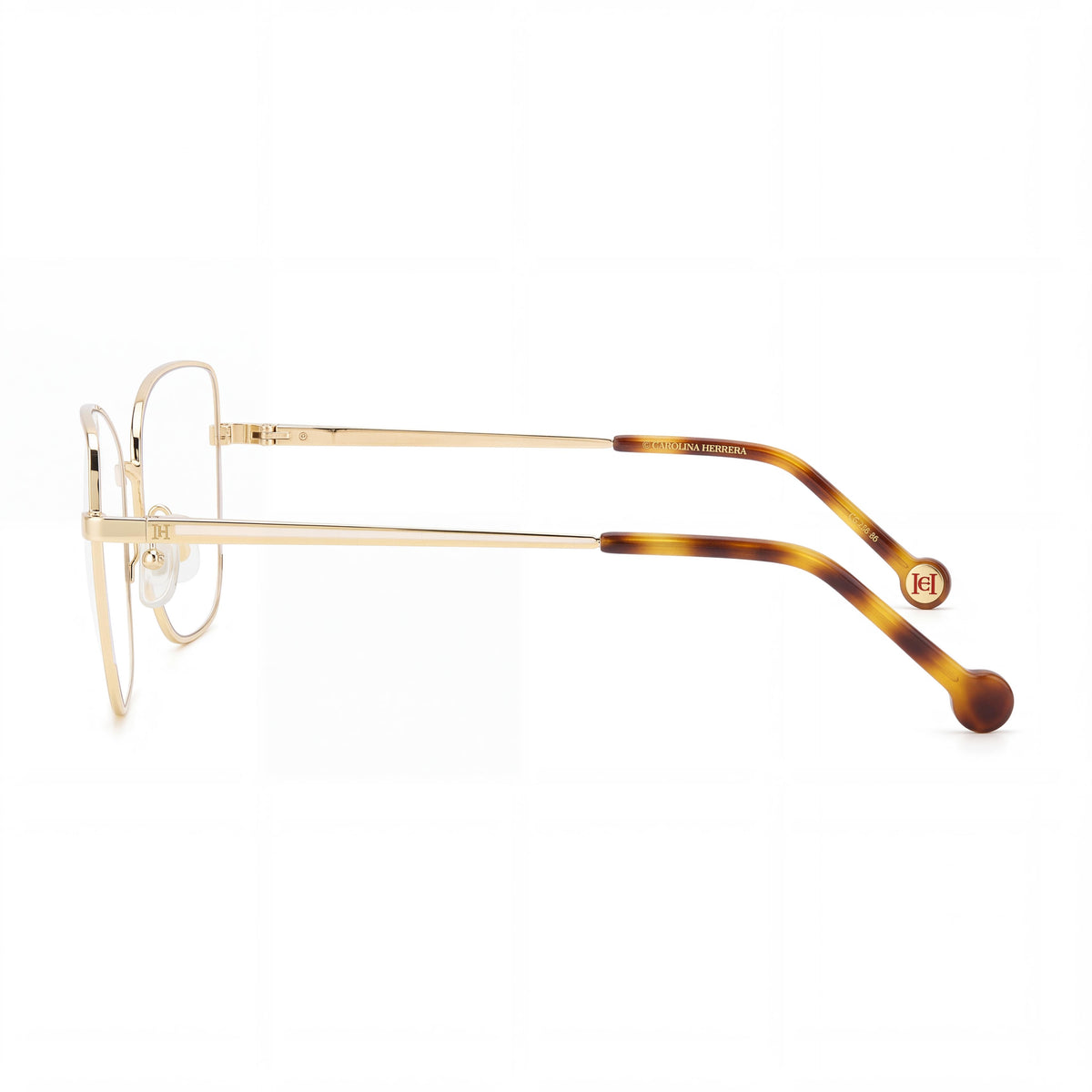 Carolina Herrera Her 0209 Women's Modern Metal Sunglasses, White Gold Frame & Lenses, 56mm, Photo 3