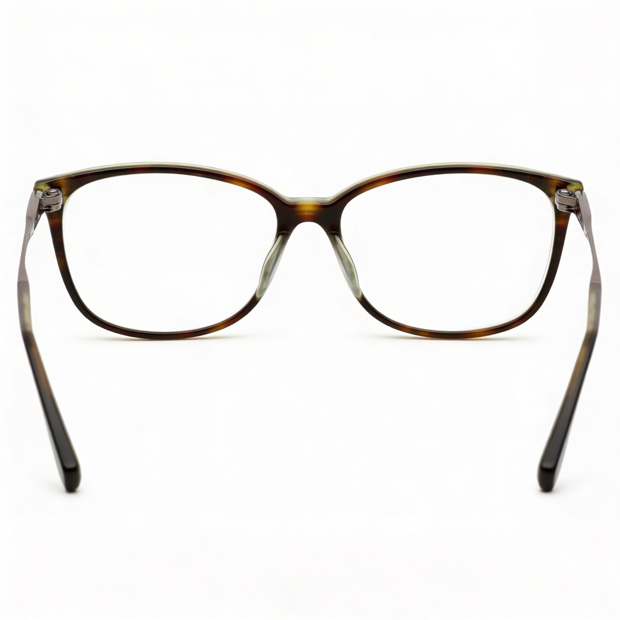 Emozioni Women's 4044 Rectangular Plastic Havana Green Gray Prescription Ready Eyeglasses with Clear Demo Lenses, 53mm, Photo 3