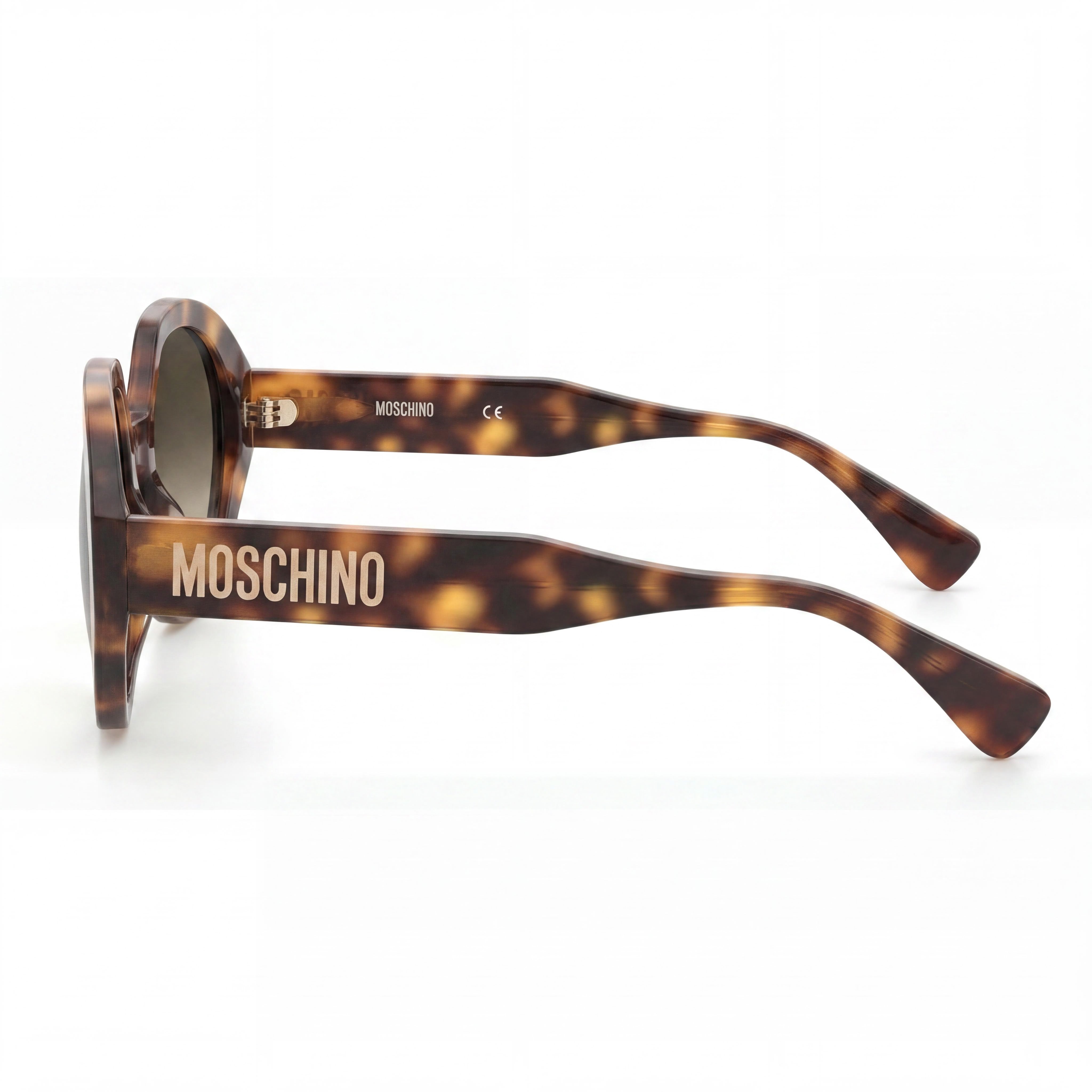 Gafas de sol Moschino Casual para mujer, montura de acetato, lentes de policarbonato, color Havana, sin polarizar, con protección UV, 53 mm, Photo 3