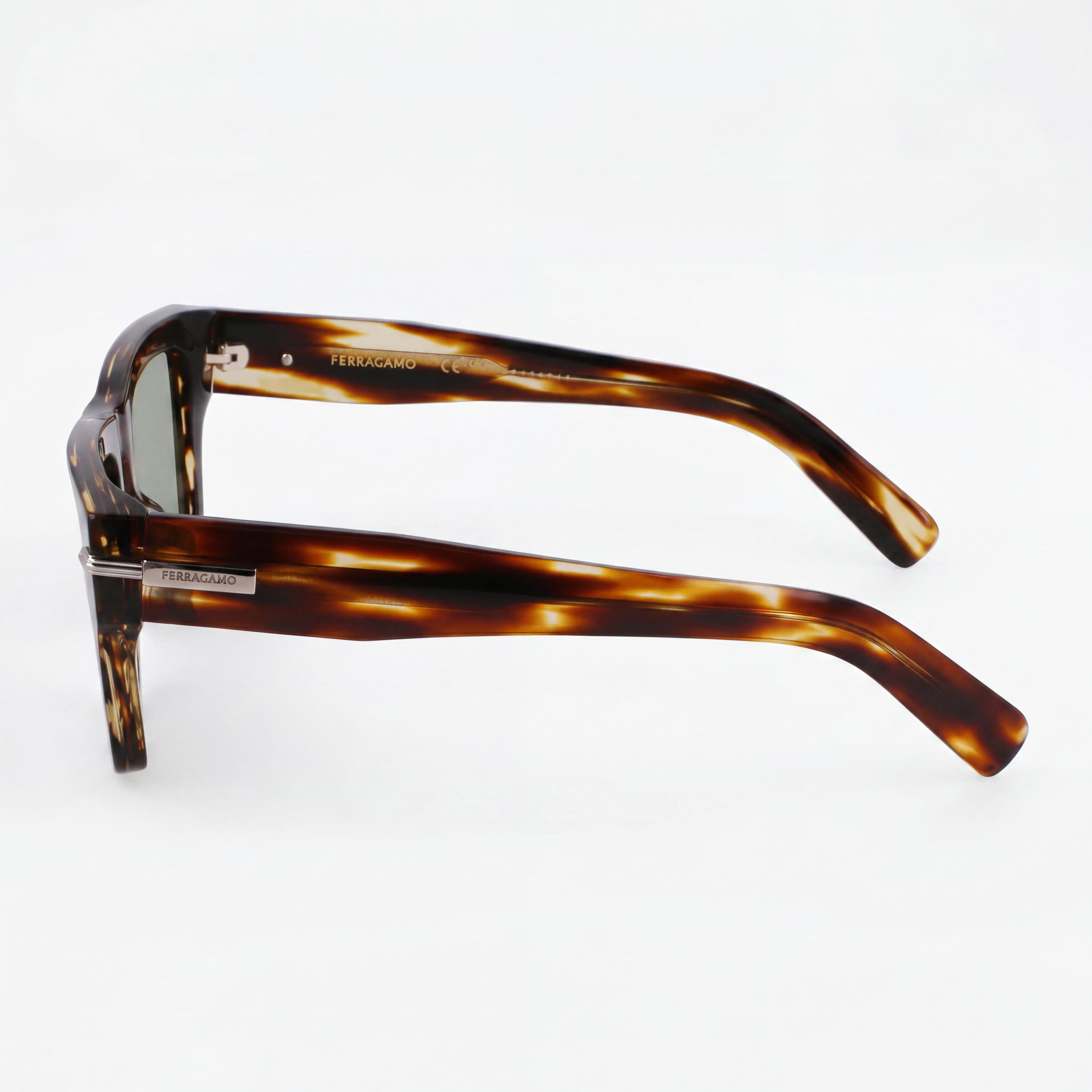 Ferragamo Sf2033s Unisex Titanium Frame, Striped Brown Color, UV 400 Protection Eyewear 53mm, Photo 3