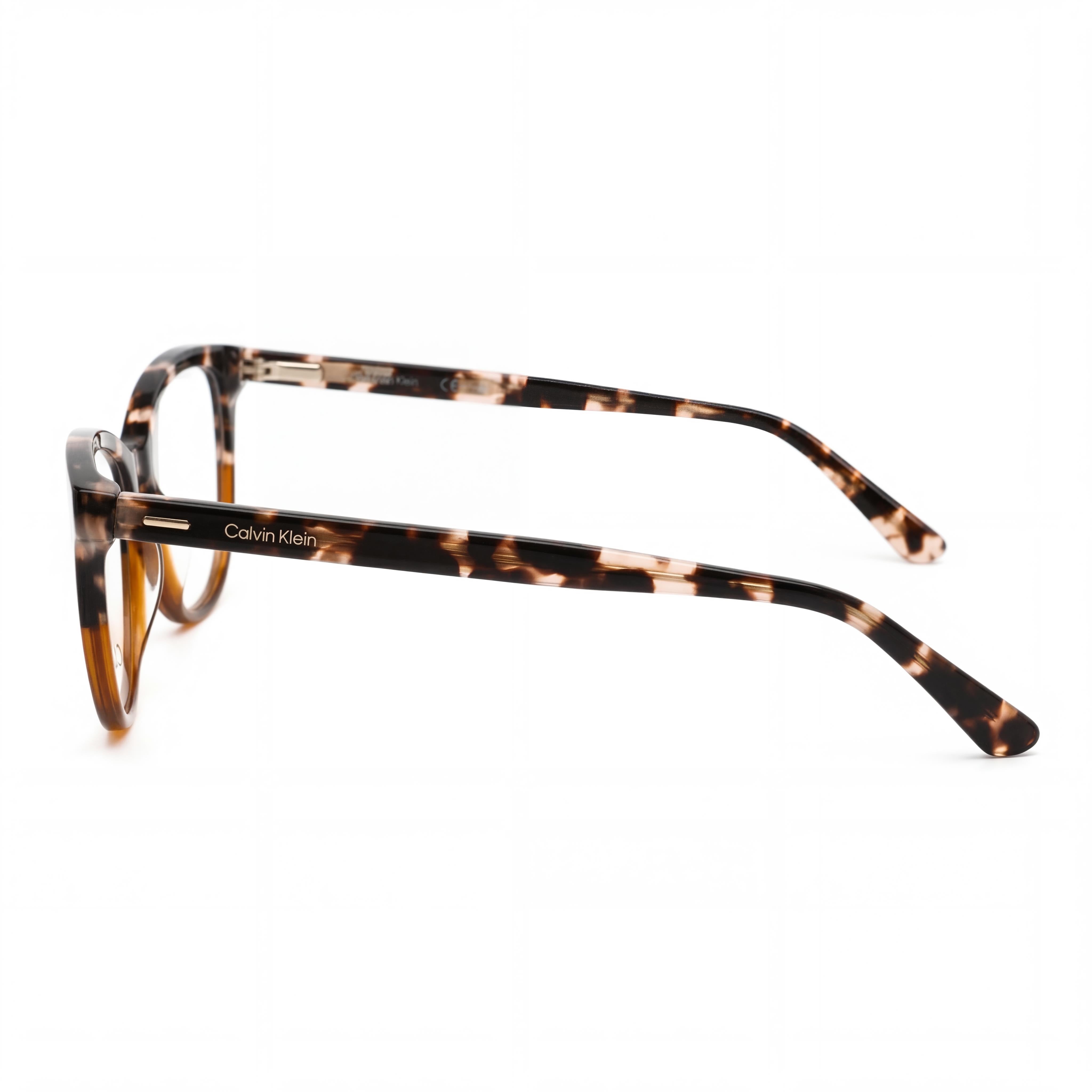 Gafas de sol Calvin Klein Modern Unisex polarizadas con montura de aleación de acero color carey arena y lentes de 53 mm de ancho, Photo 3