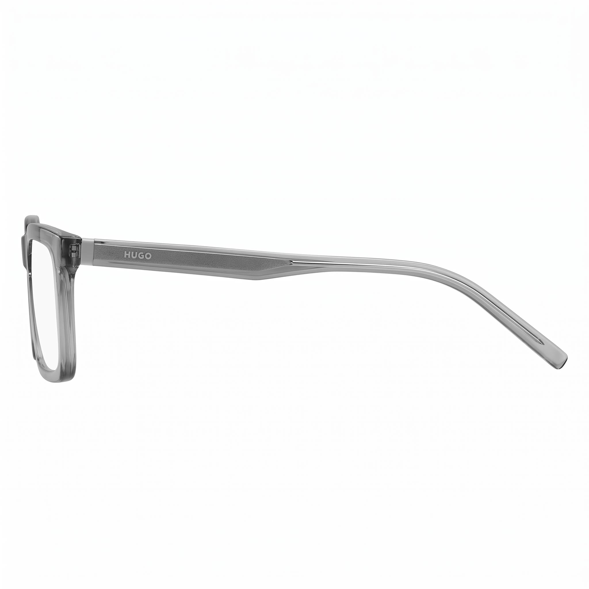 HUGO Modern Men's Eyeglasses with Grey Cellulose Frame and Clear Non-Polarized Lenses 55-19-145, Photo 3
