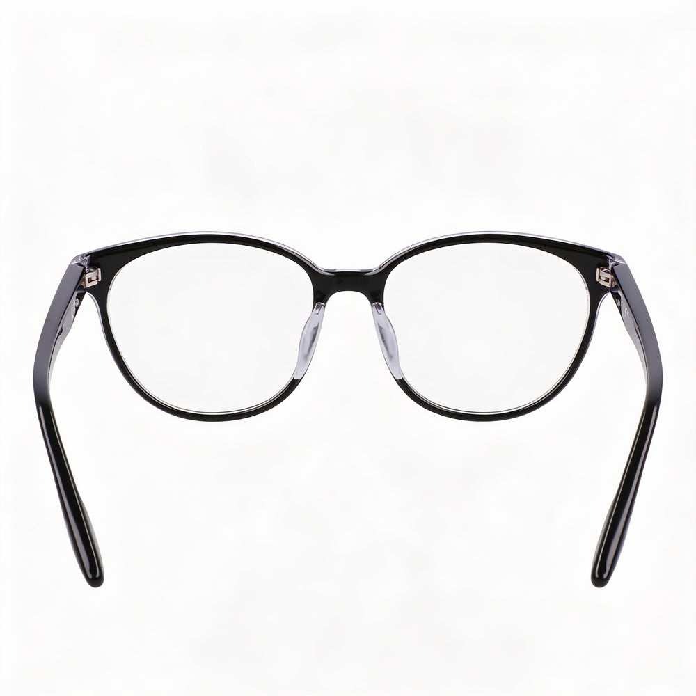 Gafas Nike 7164 de acetato para mujer, color negro cristal transparente, 52 mm