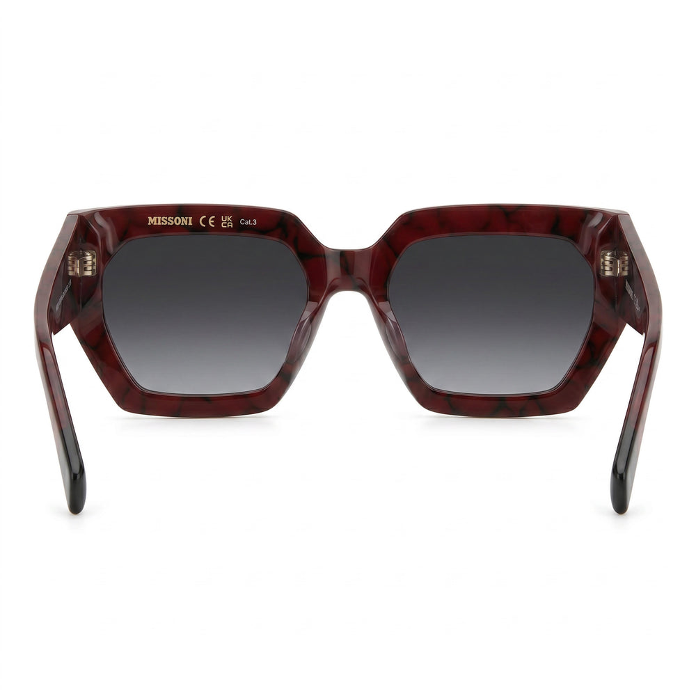 M Missoni Casual Women's Marble Red Acetate Frame Sunglasses with Dark Grey Shaded Lenses 55/19/140