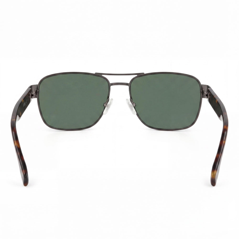 Gafas de sol unisex modernas Hugo Boss, acero inoxidable, havana, lentes verdes, protección UV, 60 mm