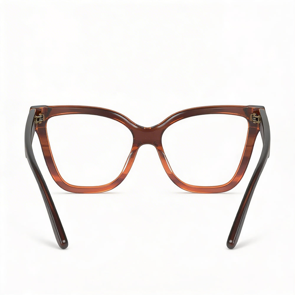 Calvin Klein Women's Modern Acetate Frame Polycarbonate Lens Sunglasses in Striped Brown, 54mm