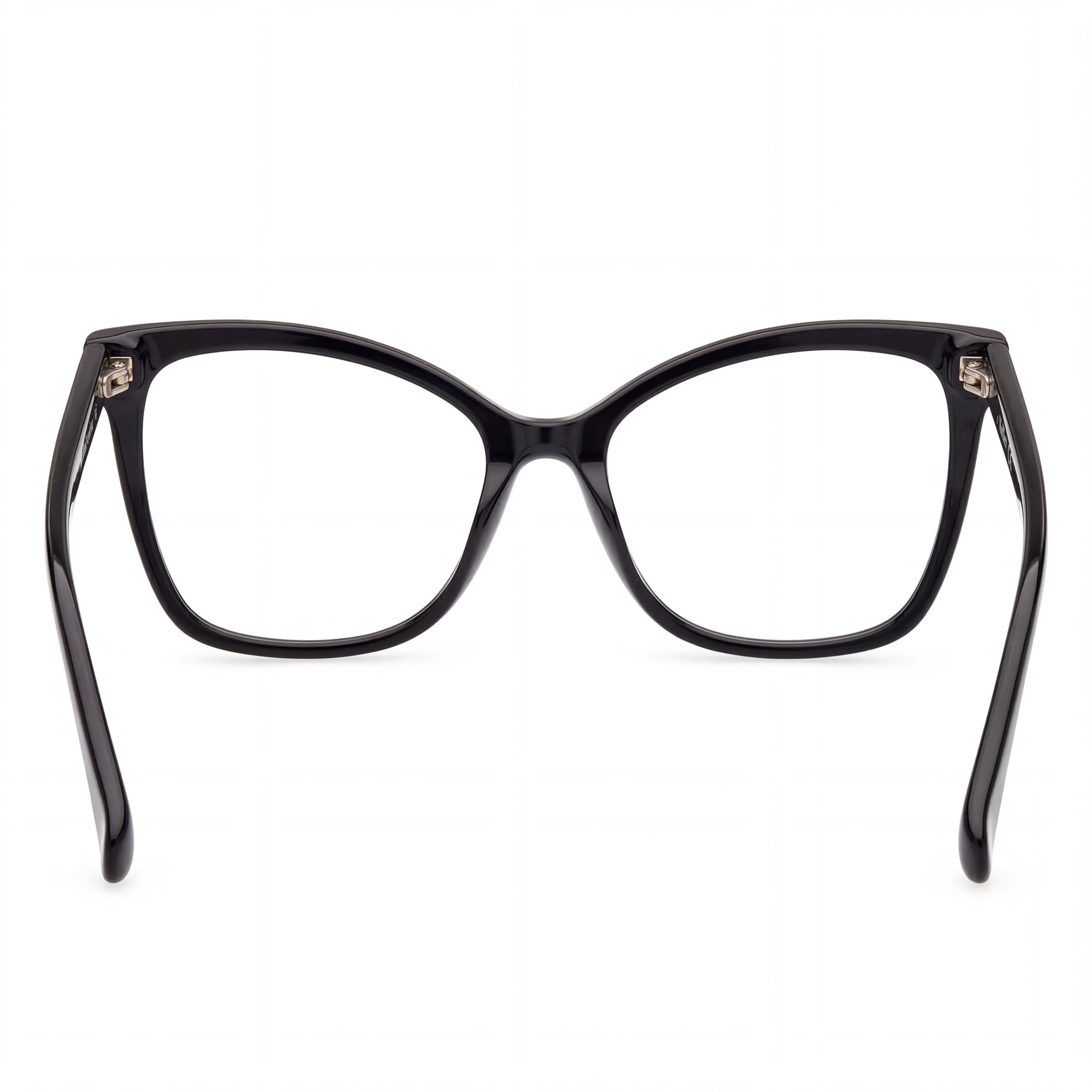 MaxMara MM5060 001 Women's Cat Eye Full Rim Glossy Black Plastic Frame Eyeglasses with Clear Lens 54mm, Photo 4