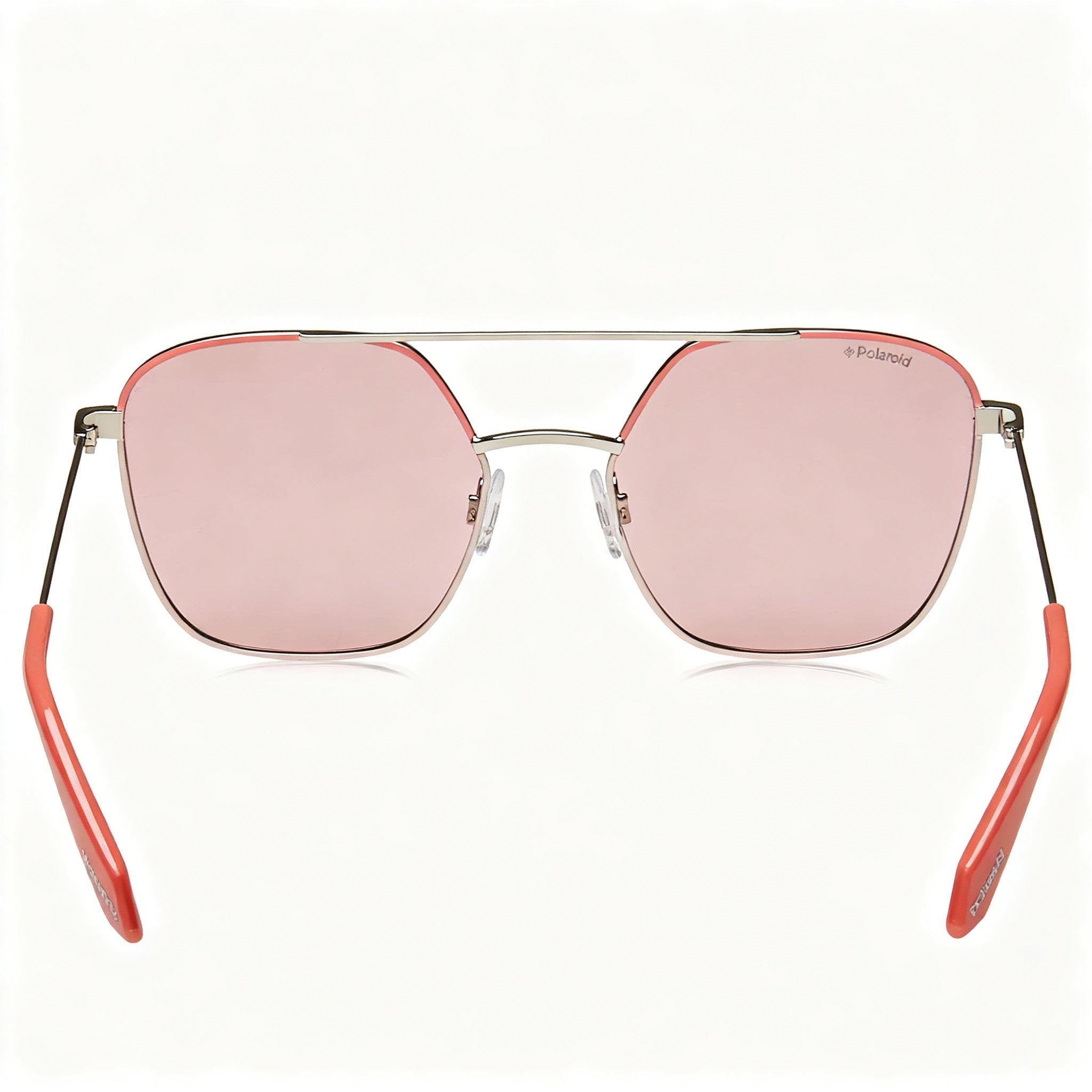 Polaroid PLD 6058/S Classic Women's Pink Metal Frame Square Pink Polarized Lens Sunglasses 56mm, Photo 3