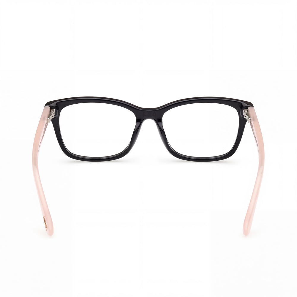 GUESS Women's Gu50185 Eyewear with Shiny Black Pink Pearl Plastic Frame, 53mm Lens Width