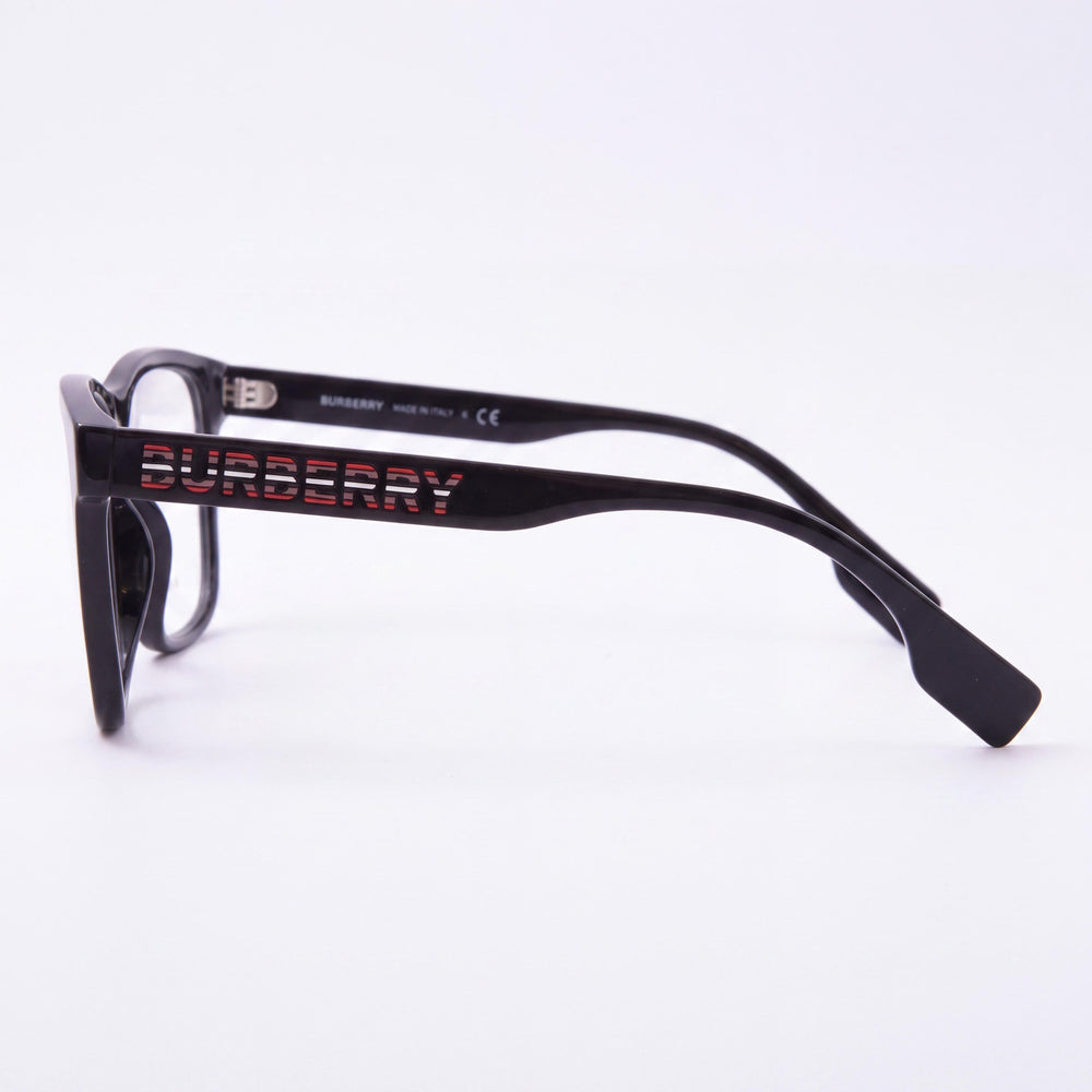 BURBERRY Be 2353 Gafas de hombre de montura completa cuadradas de plástico con lentes transparentes de policarbonato Negras 55mm
