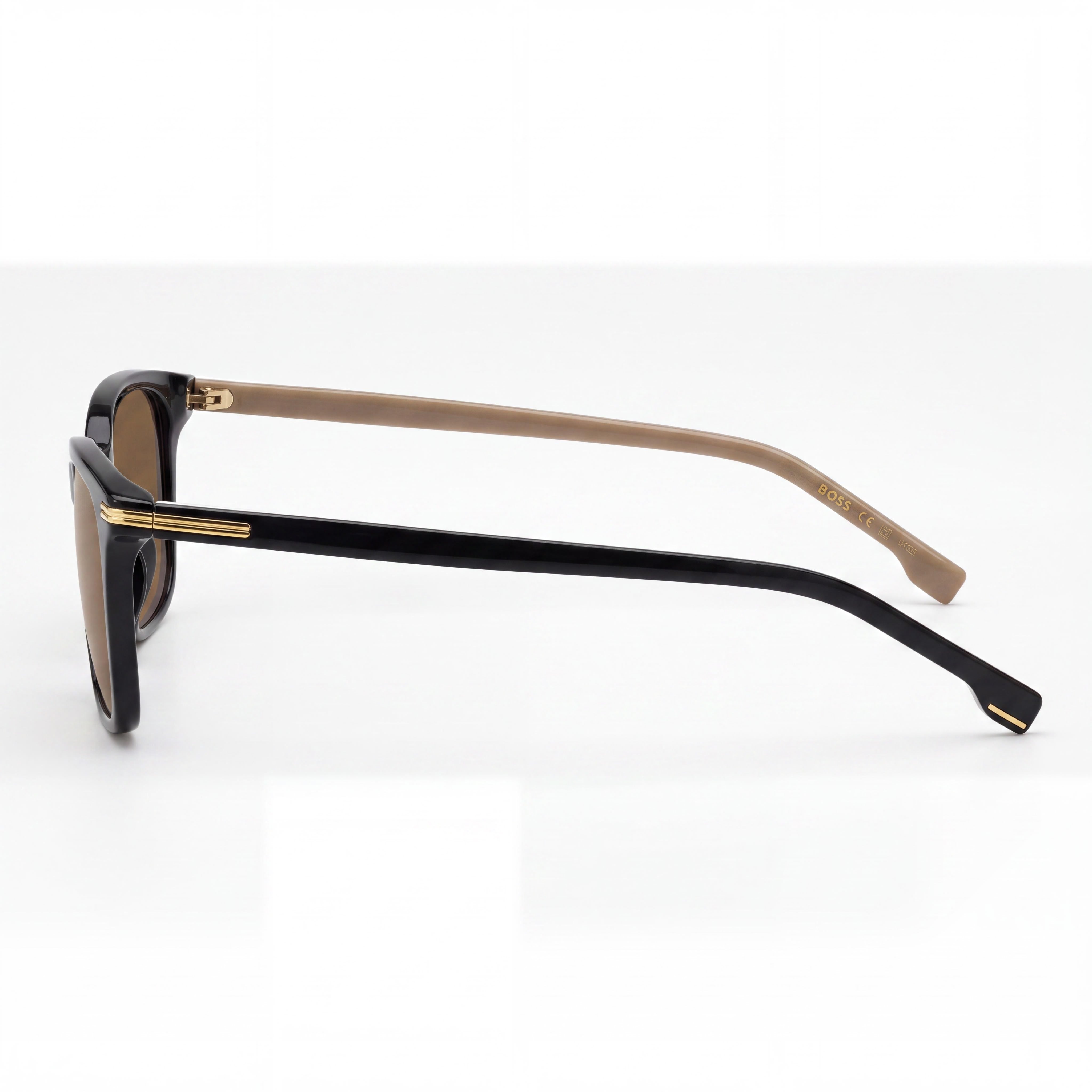 Hugo Boss Modern para mujer, negro, ACETATO ECOLÓGICO, protección UV 100%, lentes marrones no polarizadas de 56 mm, Photo 3