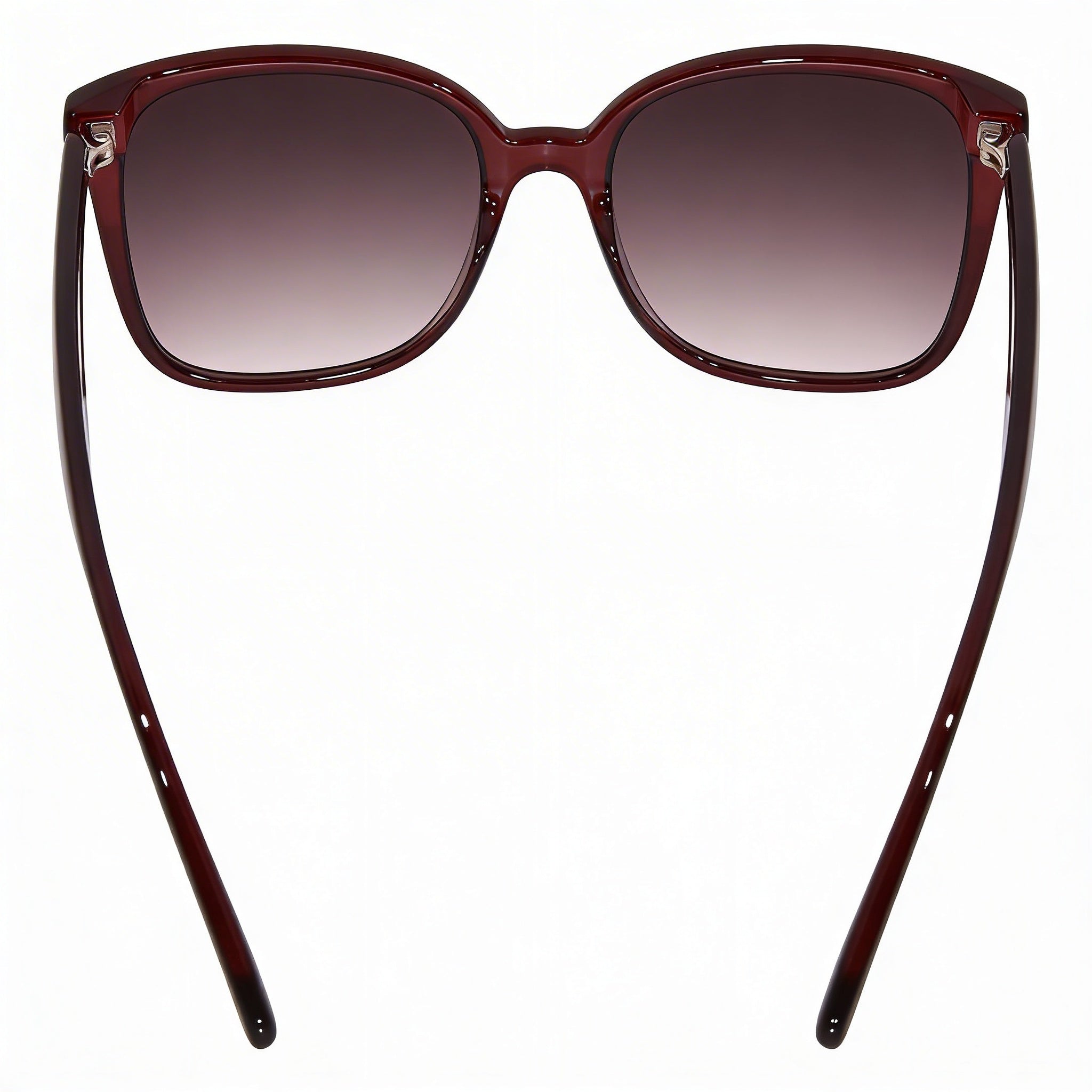 Gafas de sol clásicas Salvatore Ferragamo para mujer con montura de plástico burdeos con cristales y lentes burdeos degradados no polarizados con protección UV de 56 mm, Photo 3