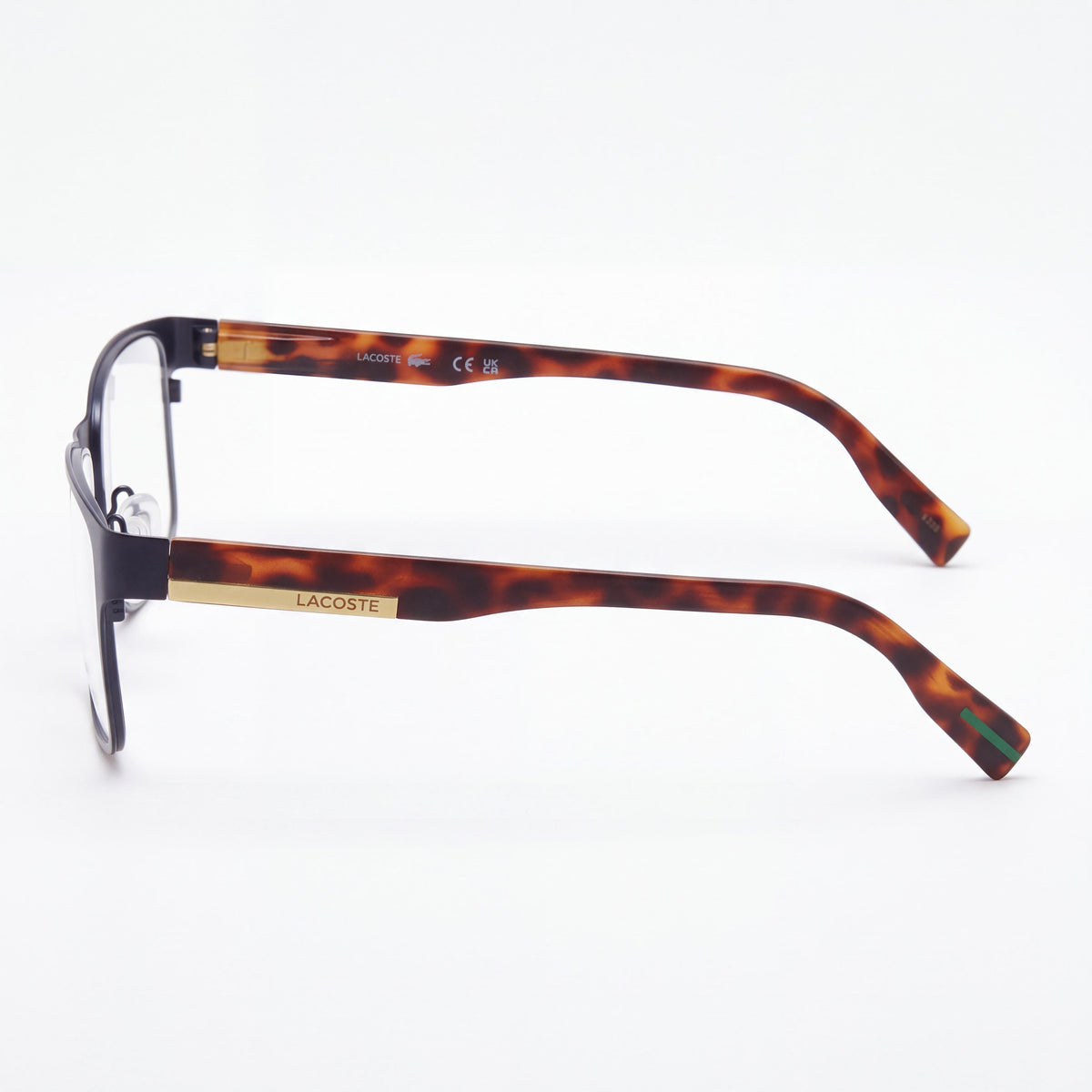 Gafas Lacoste L2283 de estilo clásico unisex con montura de metal azul mate y lentes azul mate de 55 mm, Photo 2