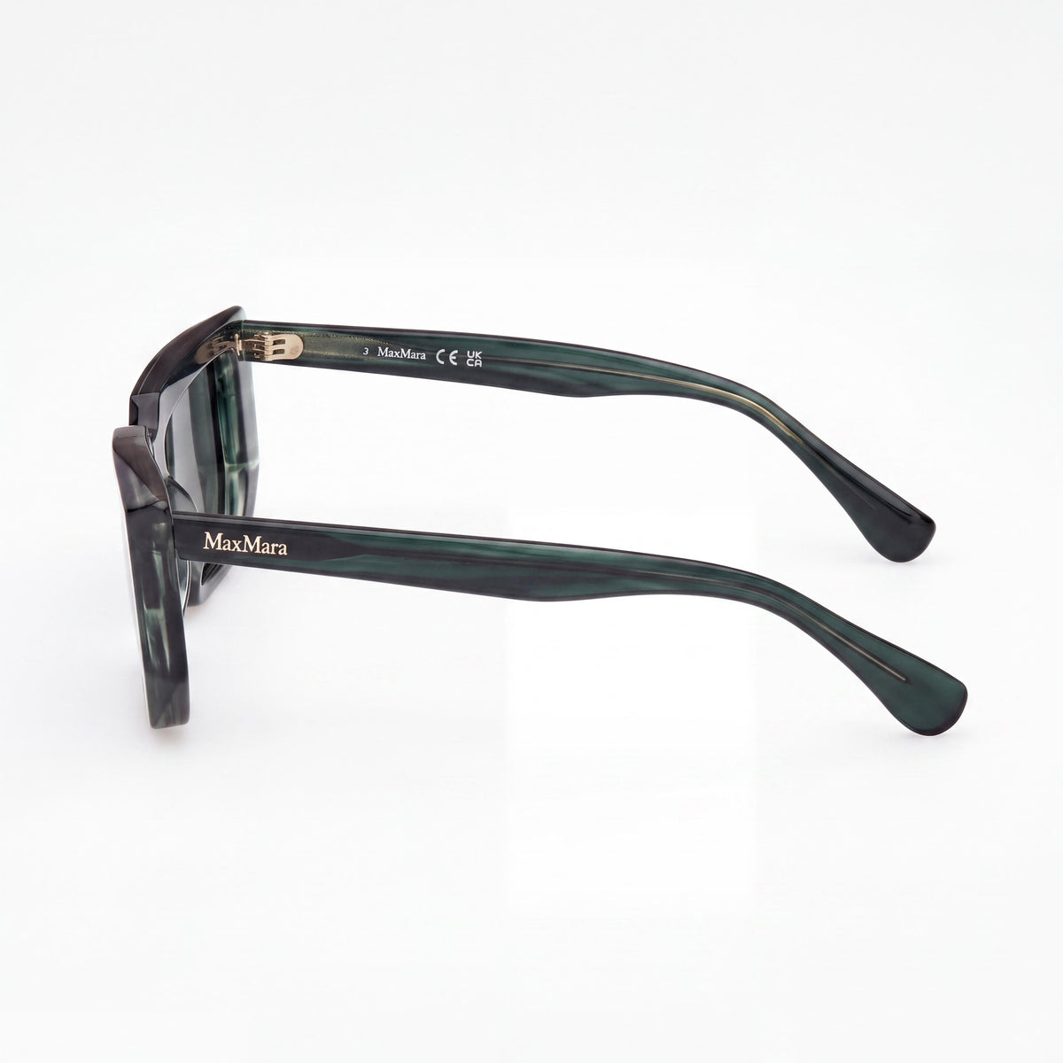 MaxMara Mm0126 Women's Non-Polarized Acetate Frame Eyeglasses, Dark Green Striped 54-16-140, Photo 3