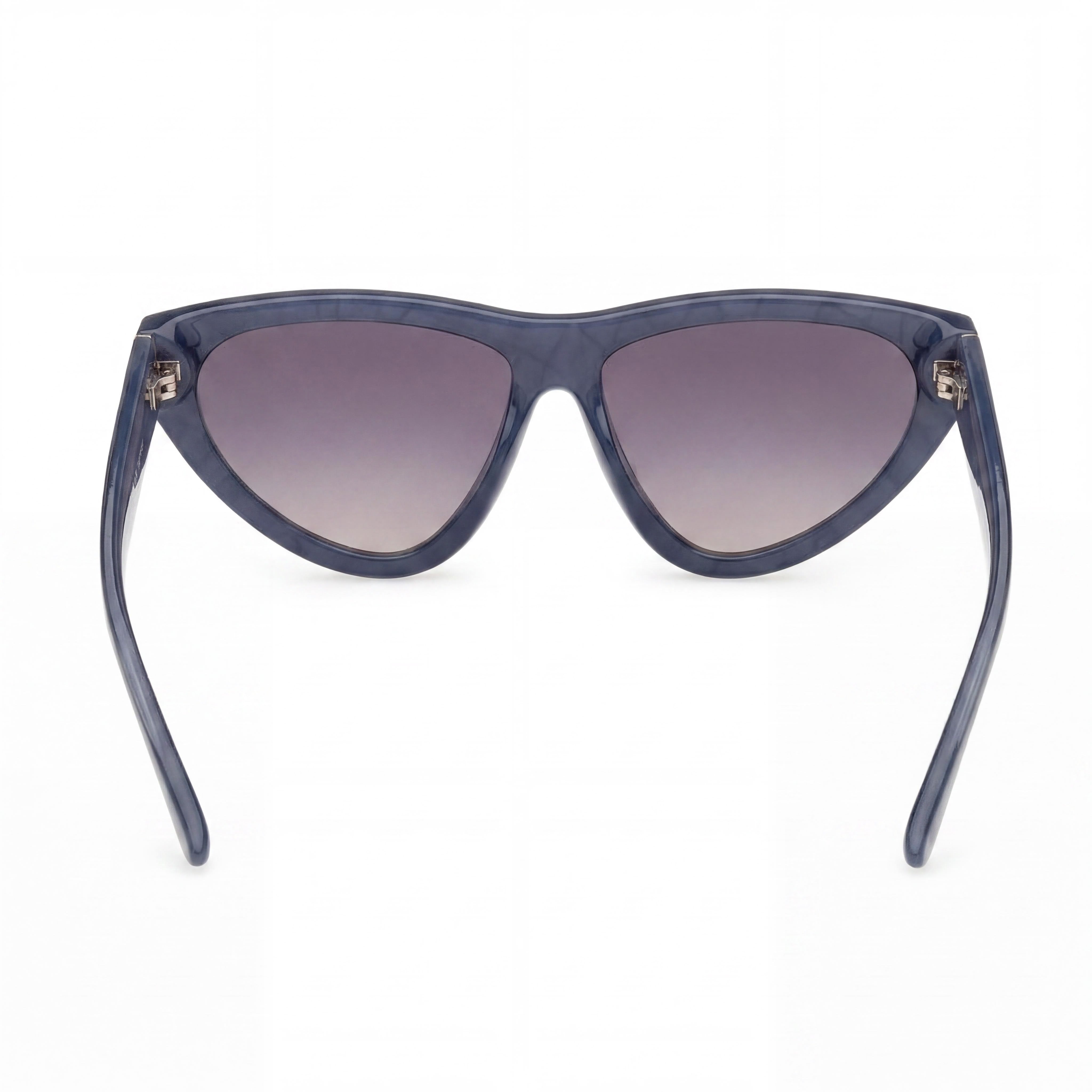 Gafas de sol GUESS modernas para mujer, montura de ojo de gato de plástico azul claro, protección UV, de policarbonato degradado humo, Photo 4