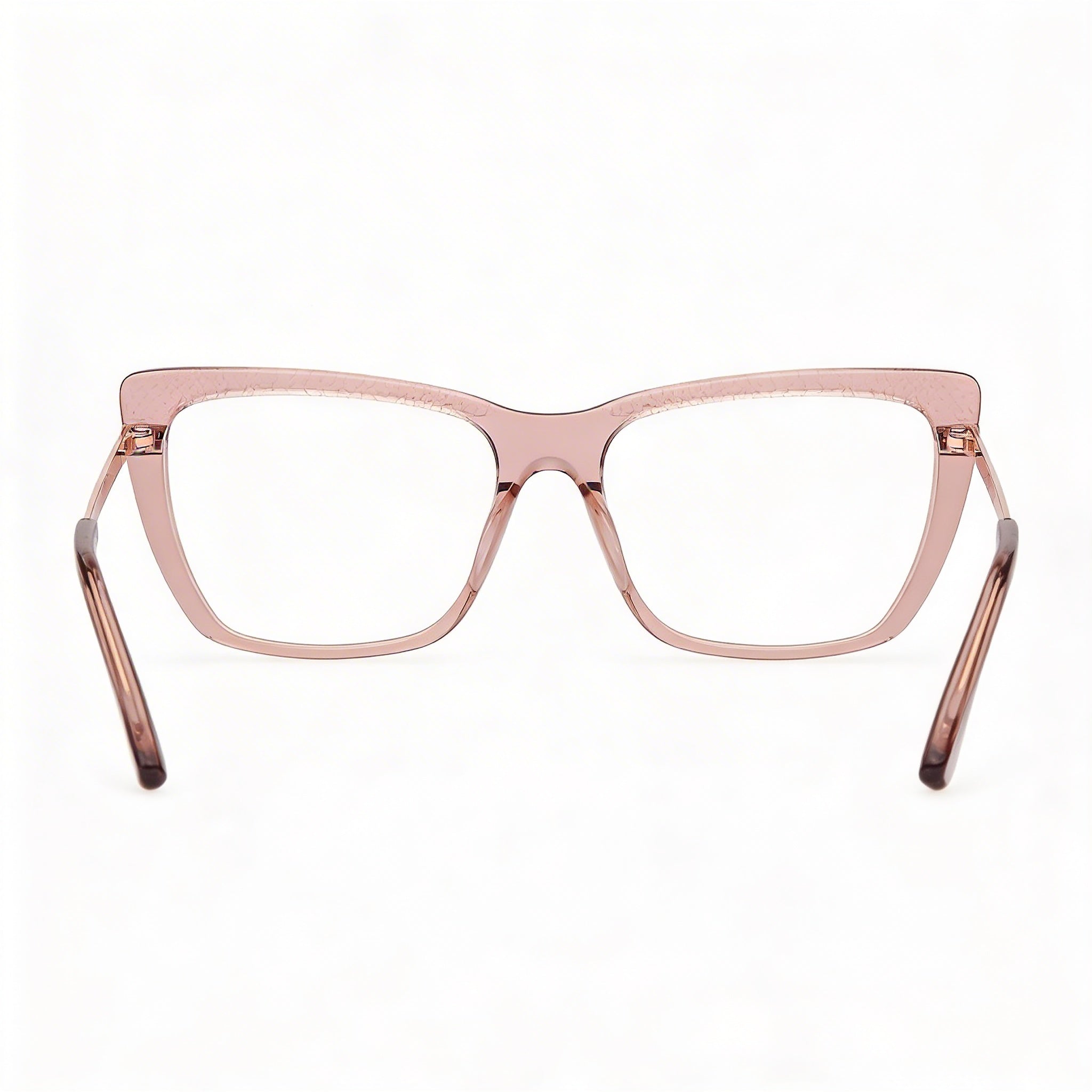 GUESS Clásico Women's Shiny Beige Plastic Frame Polycarbonate Non- Eyeglasses 54-16-140, Photo 3