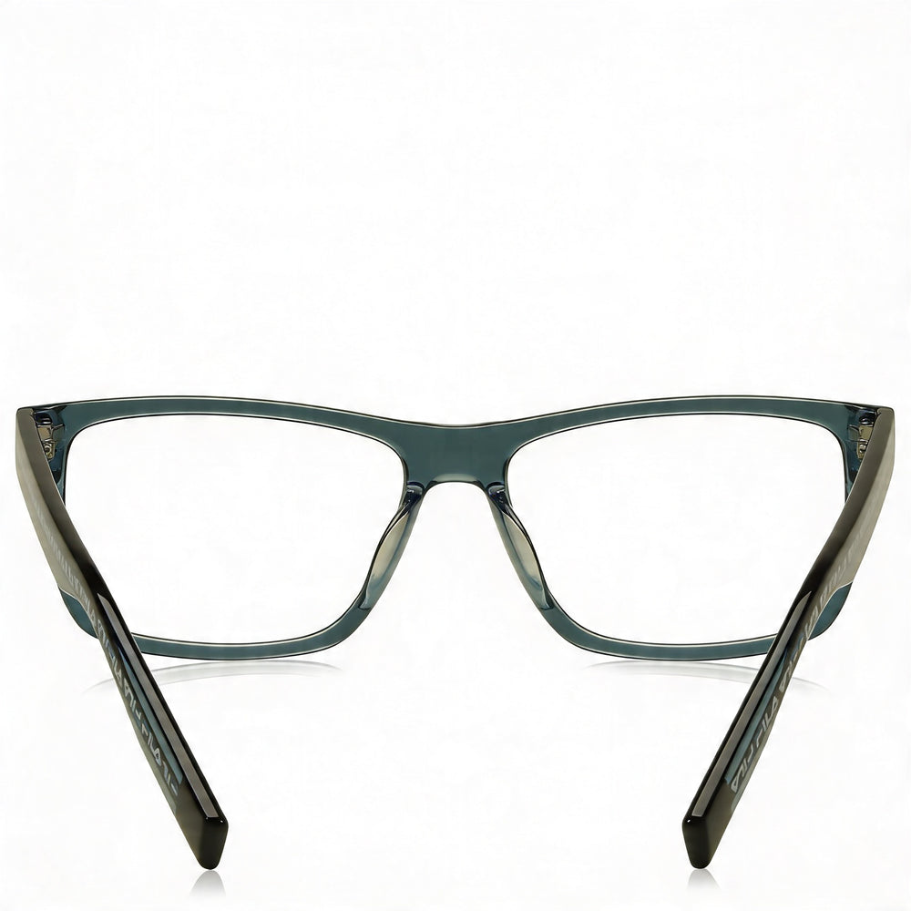 FILA Classic Men's Cellulose Acetate Eyeglasses in Transparent Azure, Size 52-15-145, Clear Demo Lenses, Prescription Ready