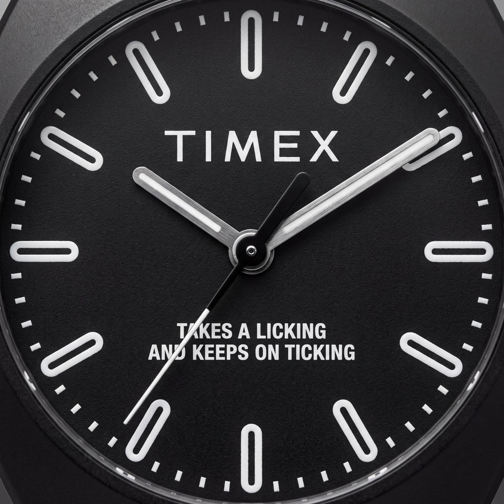 Timex TW2W42100VQ Unisex Minimalist Eco-Friendly Bio-Resin Case & Strap Black/White Water Resistant 40mm Watch