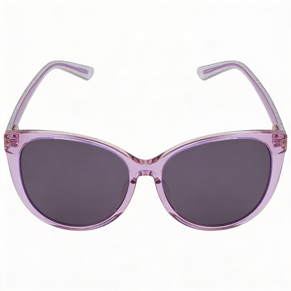 BEBE Classic Women's Crystal Lilac Acetate Frame Eyewear, 57mm Lens, 16mm Bridge, 140mm Temple, UV Protection
