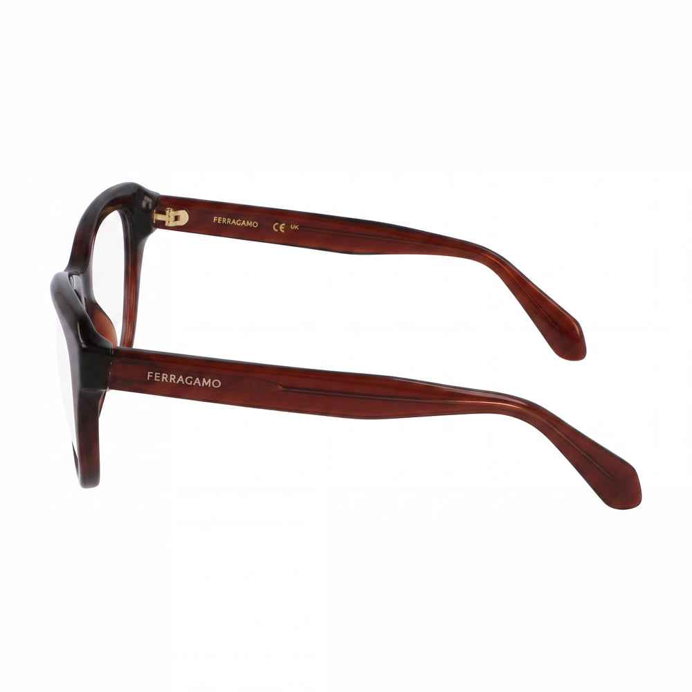 Gafas de sol Ferragamo SF2989E para hombre, montura metálica marrón transparente, lentes de policarbonato transparente, 51 mm