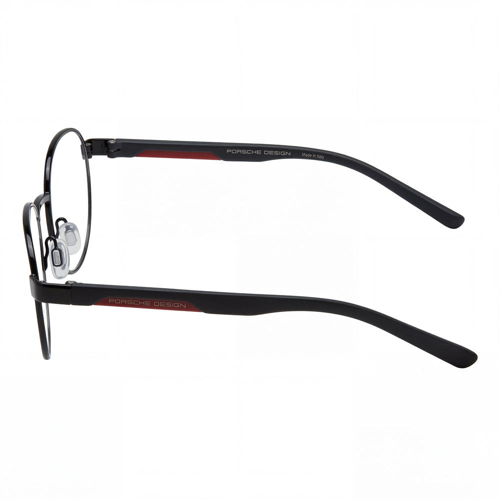 Gafas de sol casuales Porsche Design P8746 para hombre con montura metálica en negro, gris, rojo y lentes transparentes de 51 mm