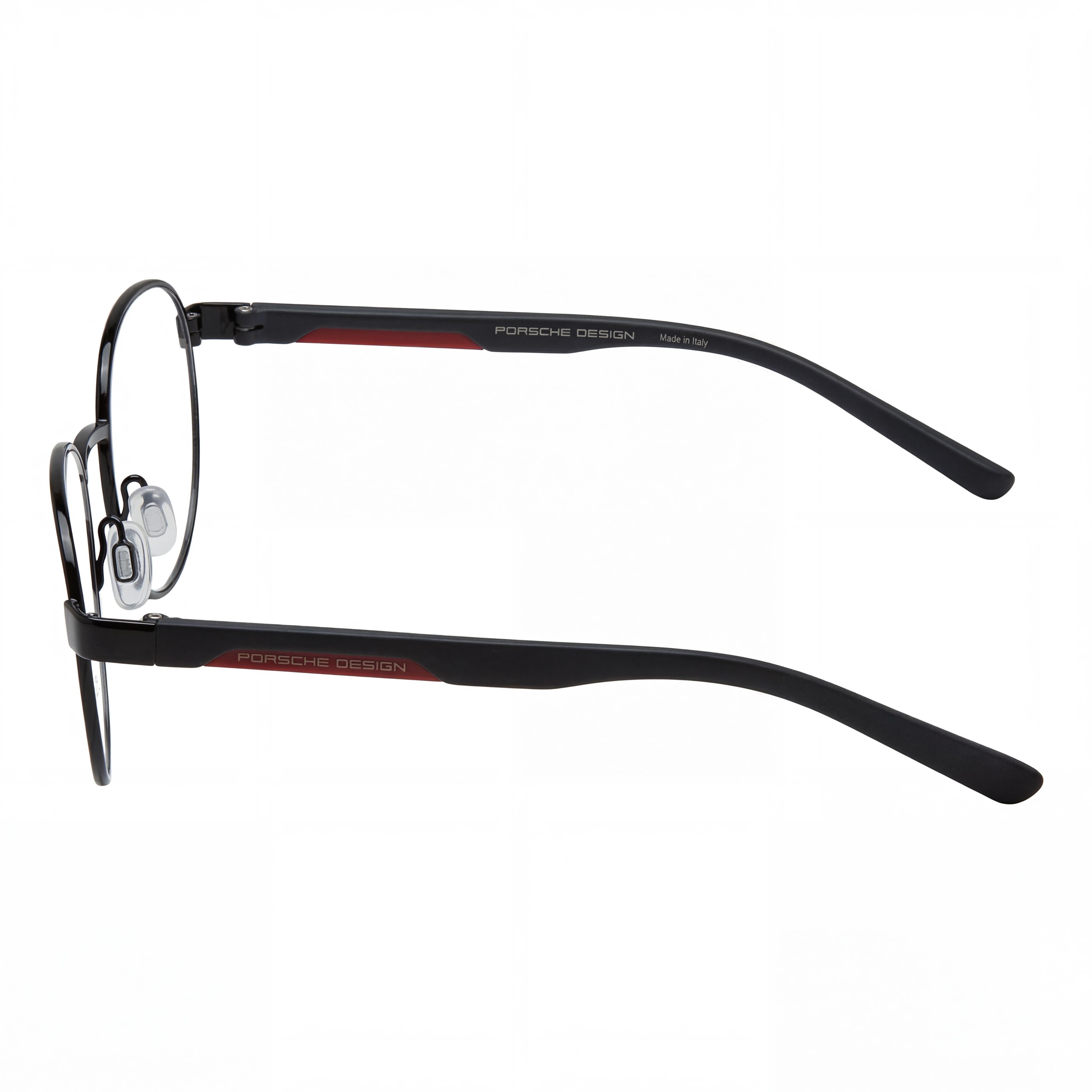 Porsche Design P8746 Men's Casual Metal Frame Sunglasses in Black, Grey, Red with Transparent Lenses 51mm, Photo 2