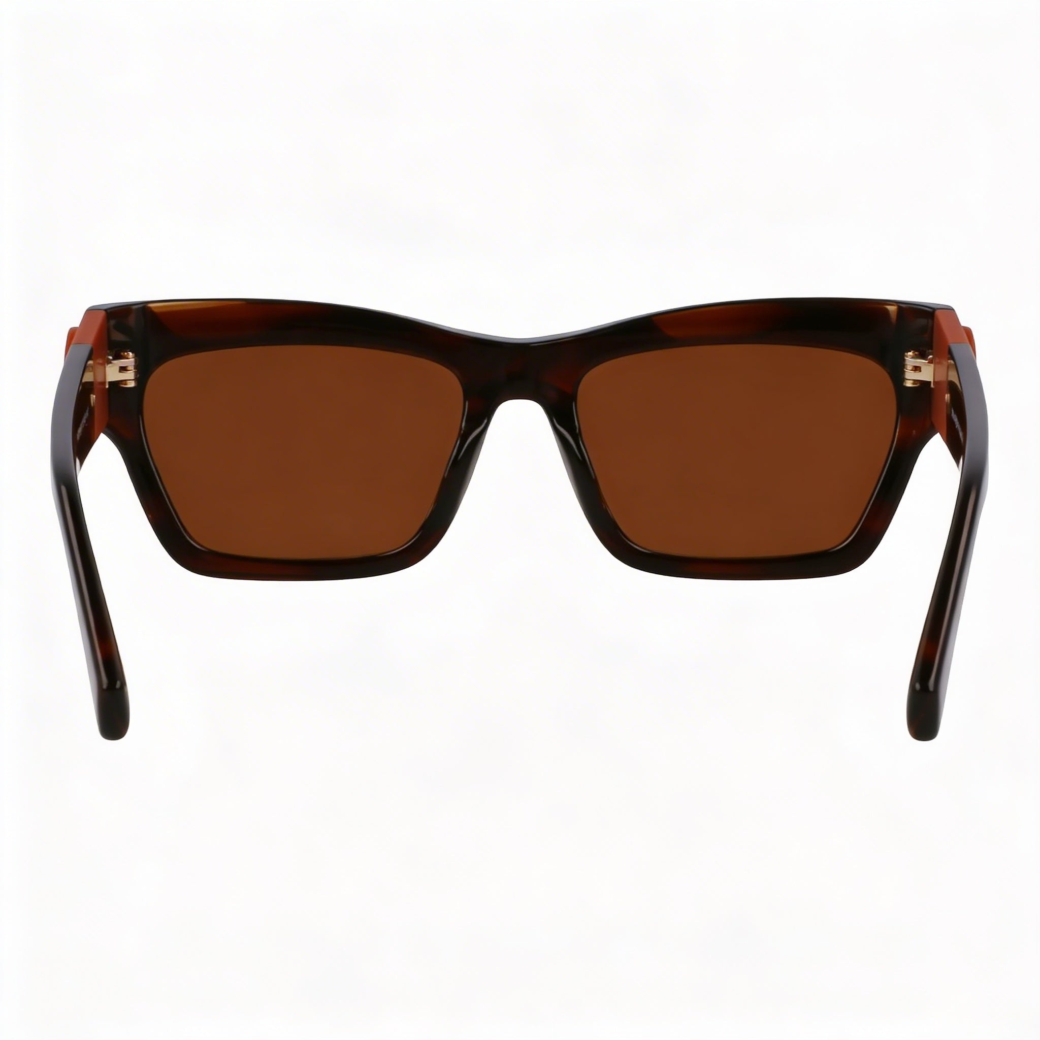 Gafas de sol para hombre Longchamp Modern LO763S con montura a rayas marrón, lentes a rayas marrón, forma rectangular modificada, Photo 3