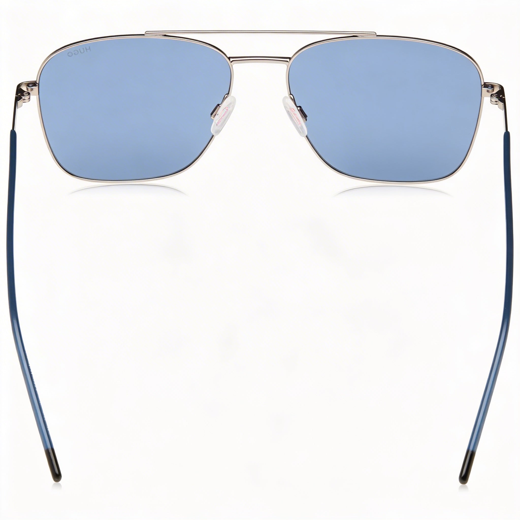 Gafas de sol de piloto de metal moderno de rutenio para hombre HUGO con lentes de acero inoxidable sin polarizar con protección UV de 57 mm, Photo 2