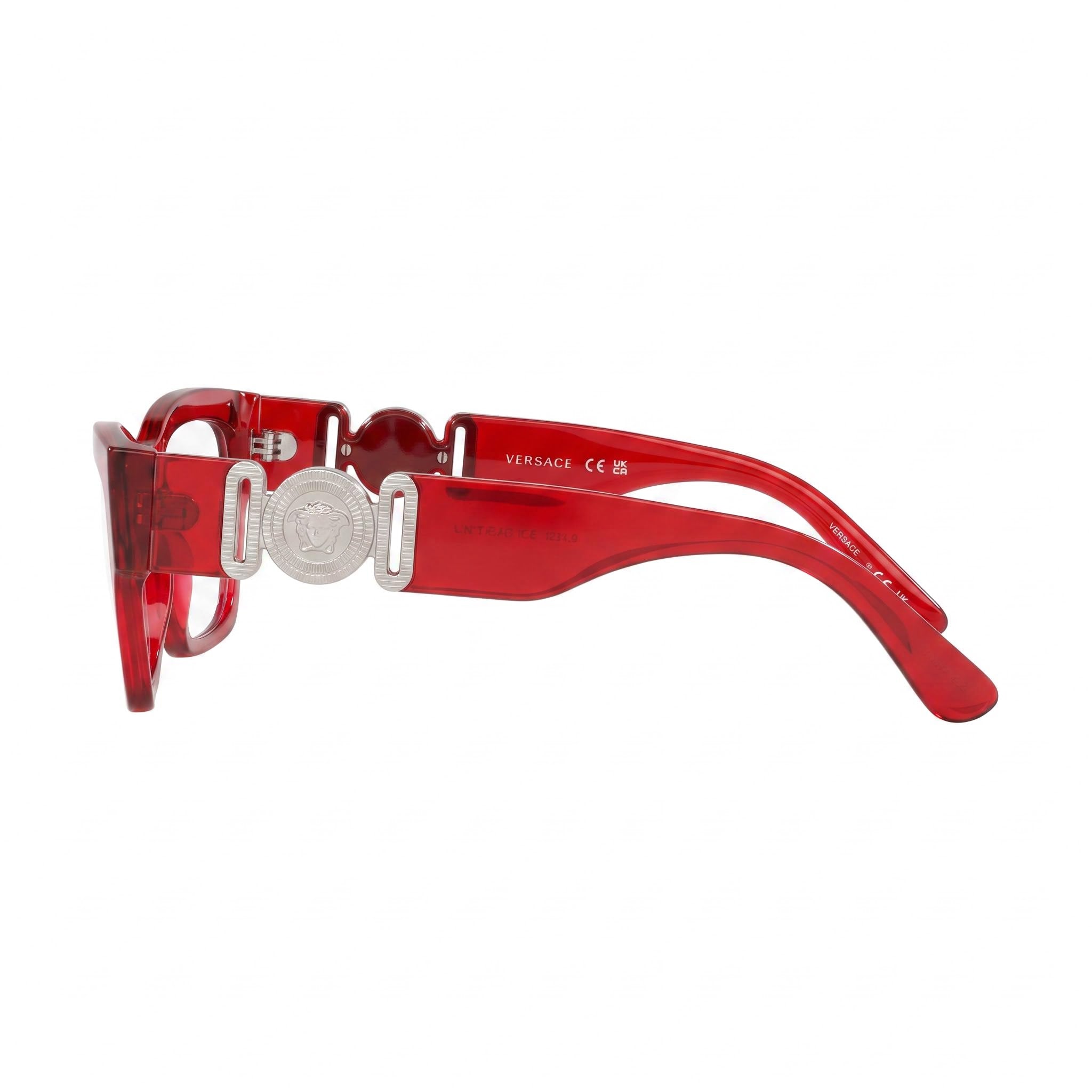 Versace Ve 3367 U Women's Red Transparent Injected Frame Polycarbonate Eyeglasses 52mm, Photo 3