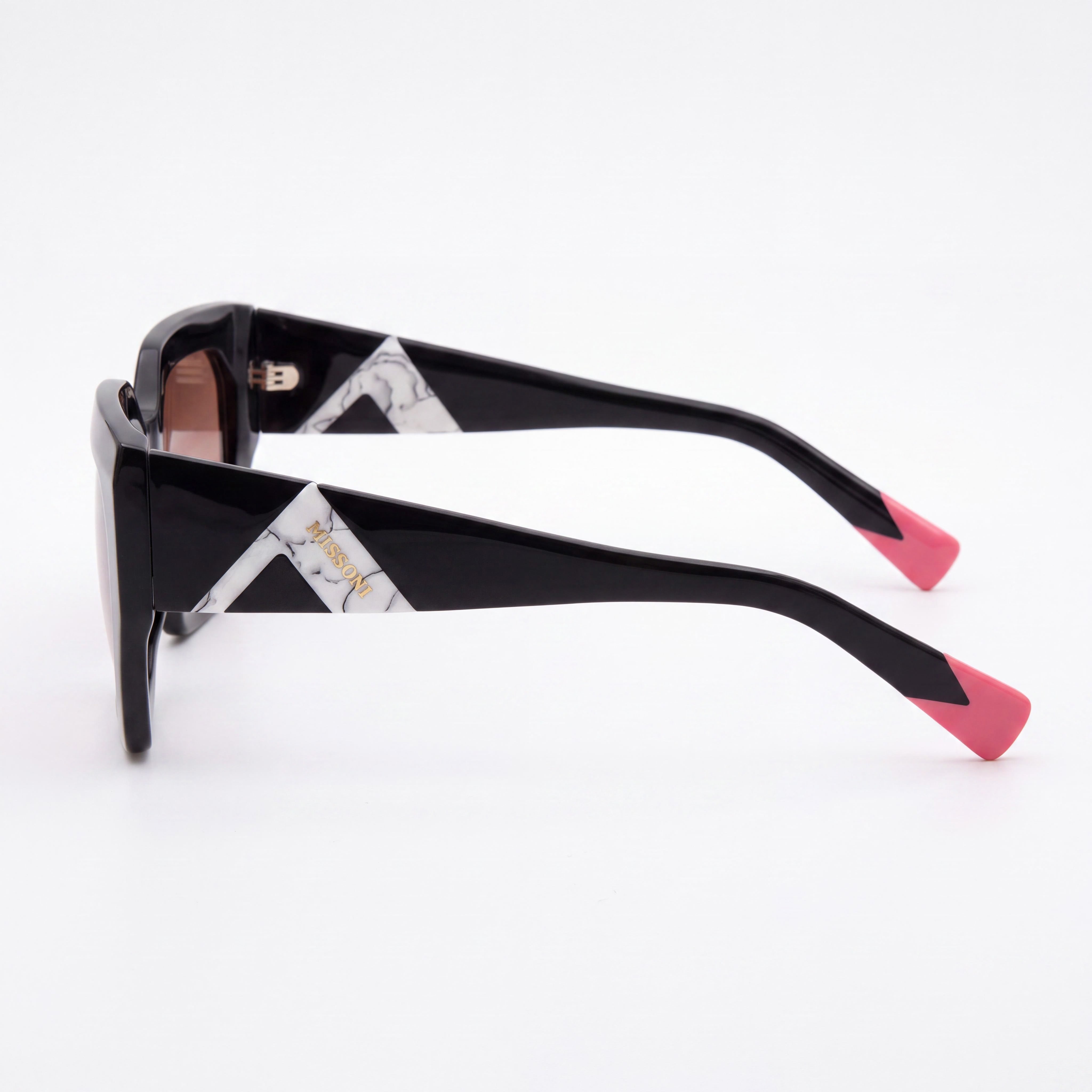 M Missoni Mis 0170/S Women's Black Acetate Non-Polarized Sunglasses with BROWN PINK SHADED Lenses 55mm, Photo 3