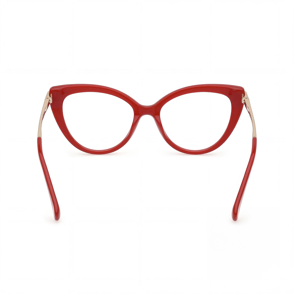 MaxMara Mm5145 Women's Dark Red / Pale Gold Plastic Eyewear Red Lenses 52-17-135mm